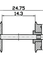 ROCO Roco 40198 Radsatz eins.isol. 11mm   1 Pa