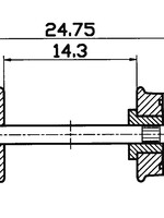 ROCO Roco 40266 Radsatz isol. RP25 9mm    1 Pa