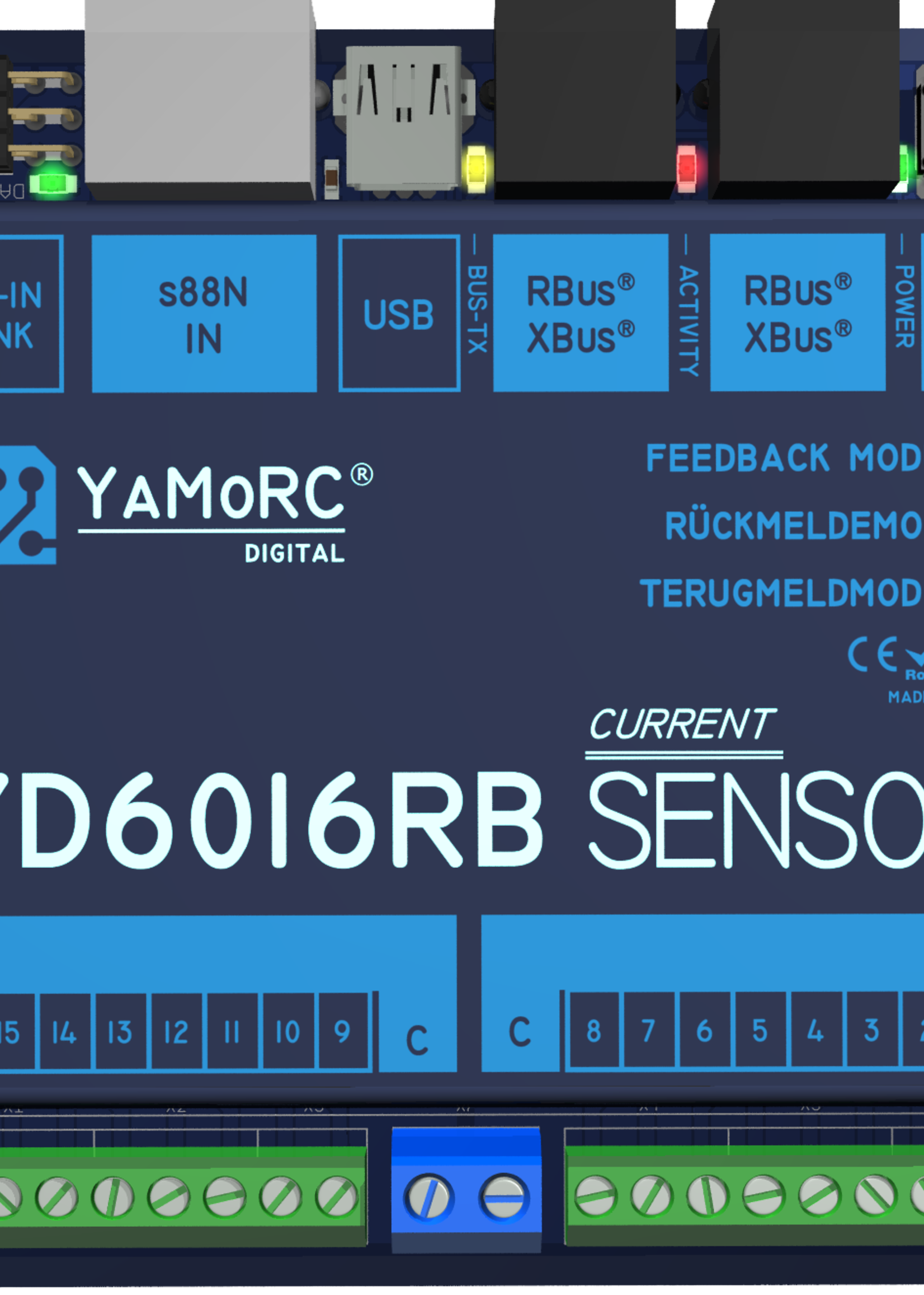 YaMoRC YaMoRC YD6016RB-CS Bezetmeldmodule 16x R-Bus, Stroomdetectie (CS)