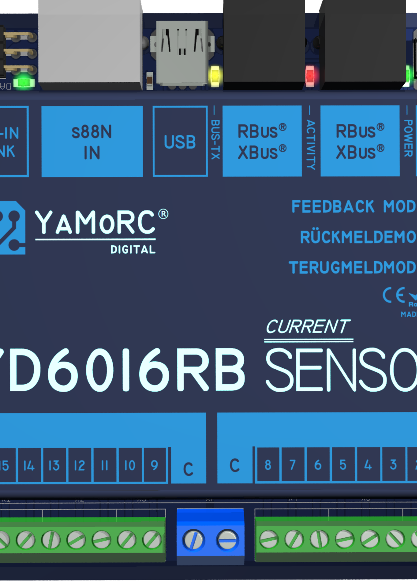 YaMoRC YaMoRC YD6016RB-CS Occupancy indicator module 16x R-Bus, current detection (CS)