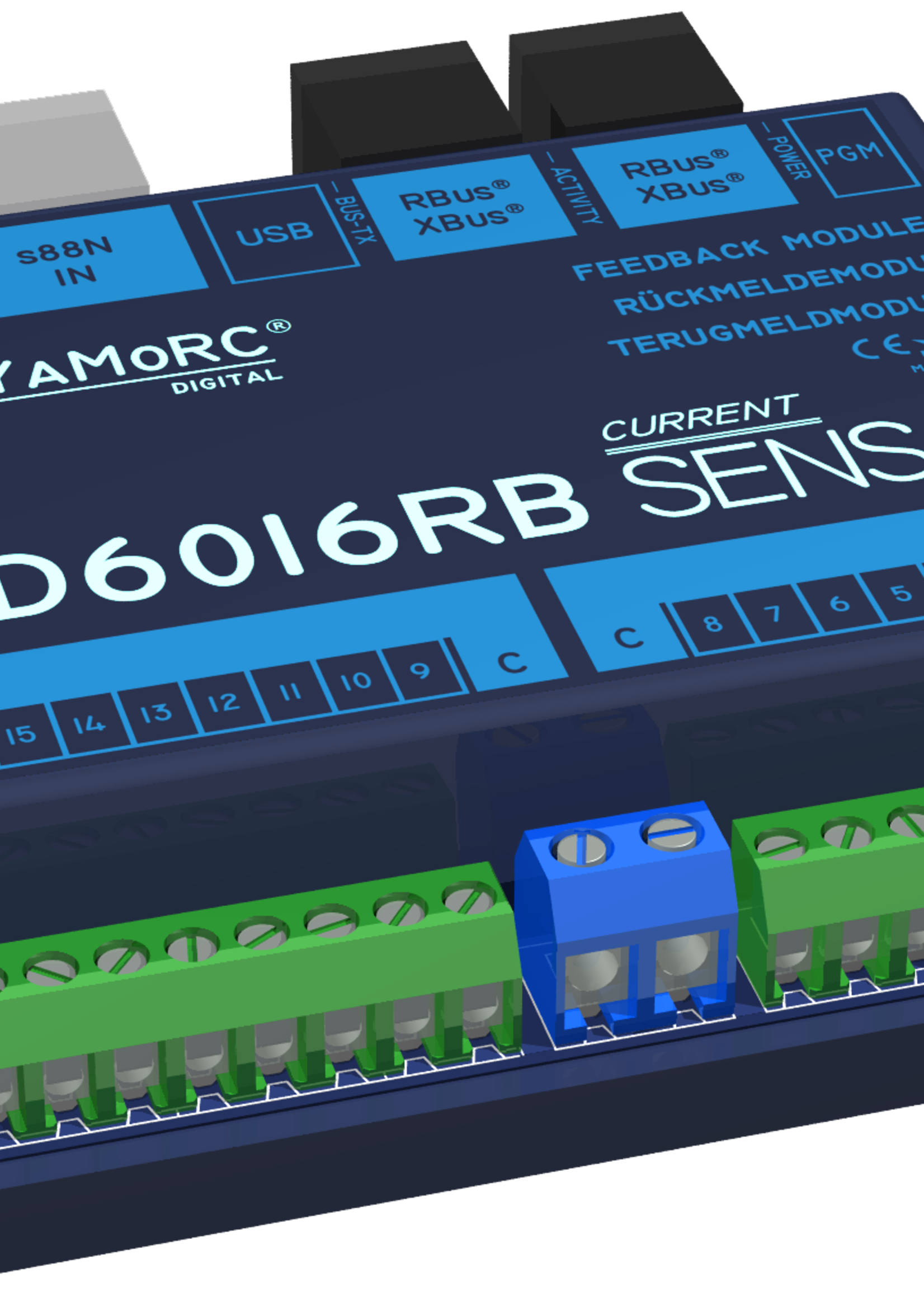 YaMoRC YaMoRC YD6016RB-CS Occupancy indicator module 16x R-Bus, current detection (CS)
