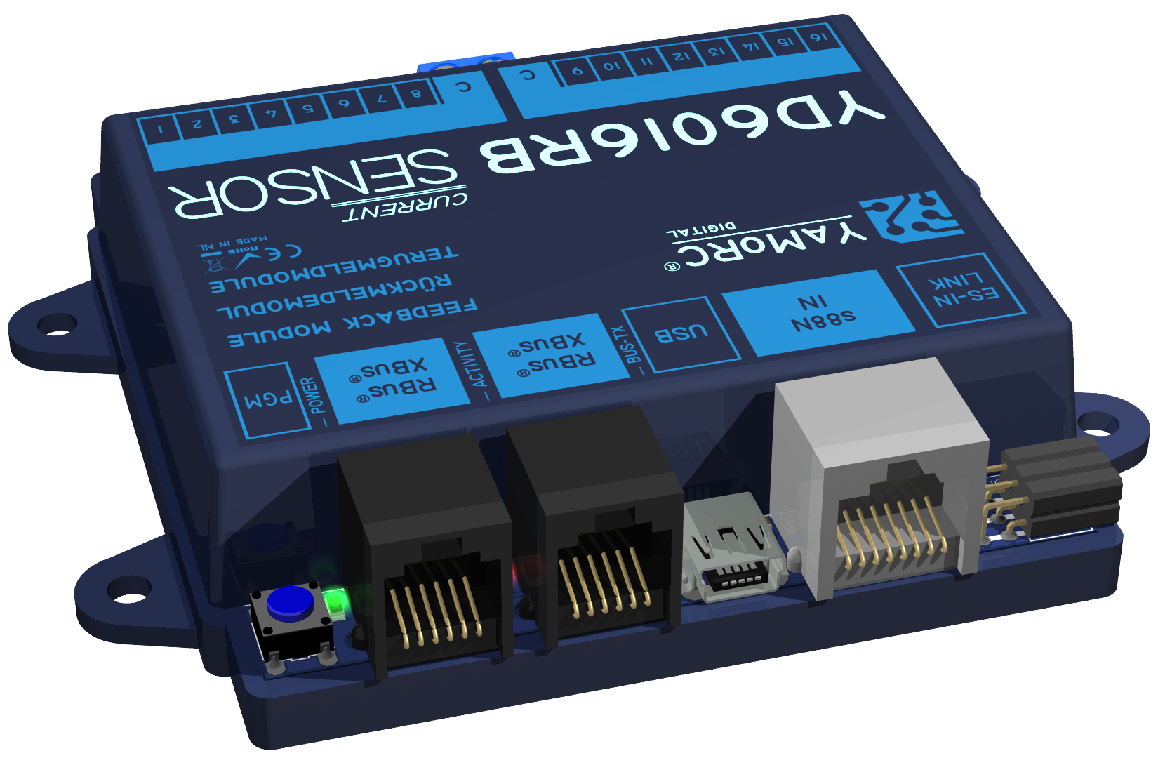 YaMoRC YD6016RB-CS Bezetmeldmodule 16x R-Bus, Stroomdetectie (CS)
