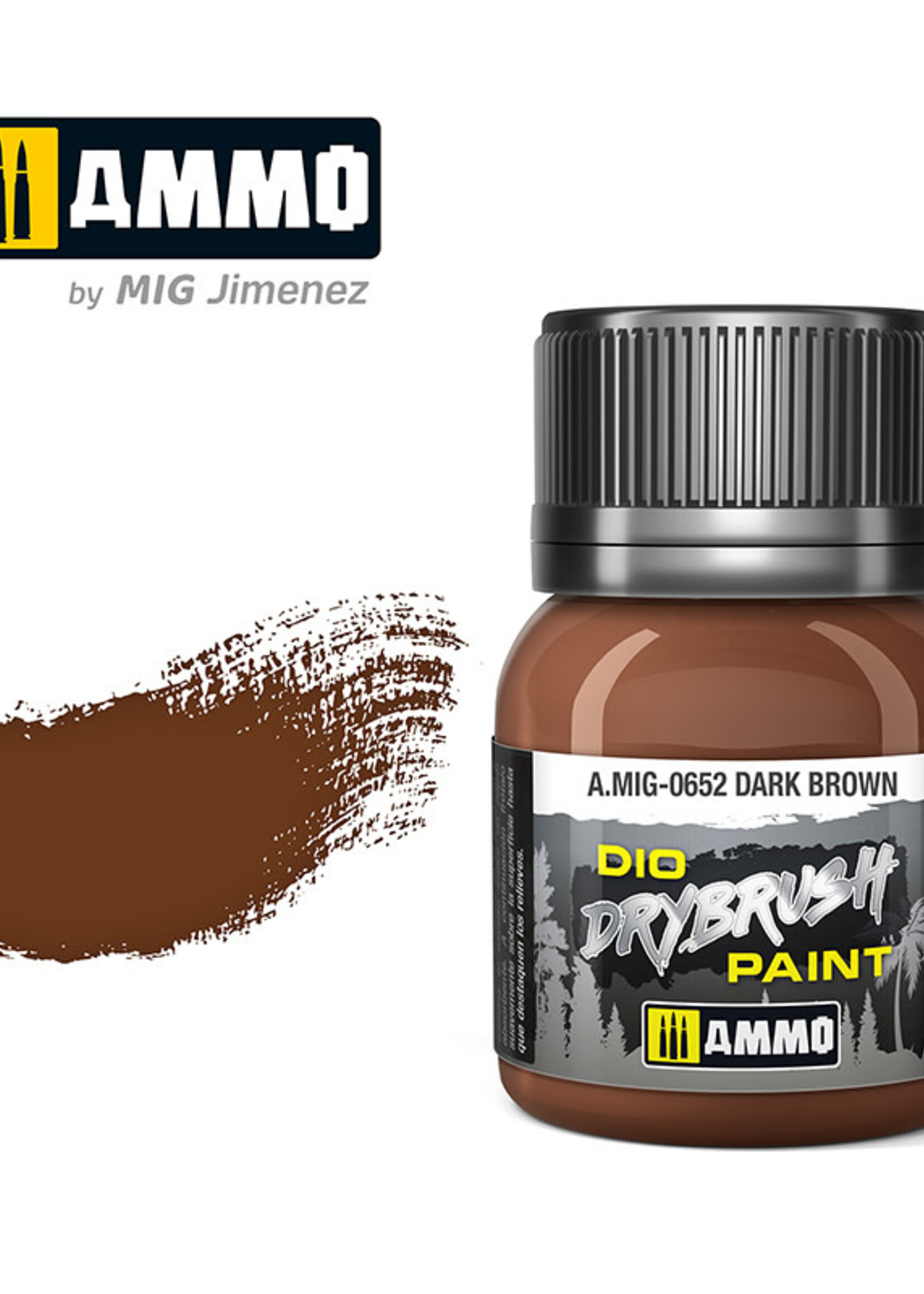 AMMO MIG AMMO MIG 0652 DRYBRUSH DARK BROWN JAR 40ML