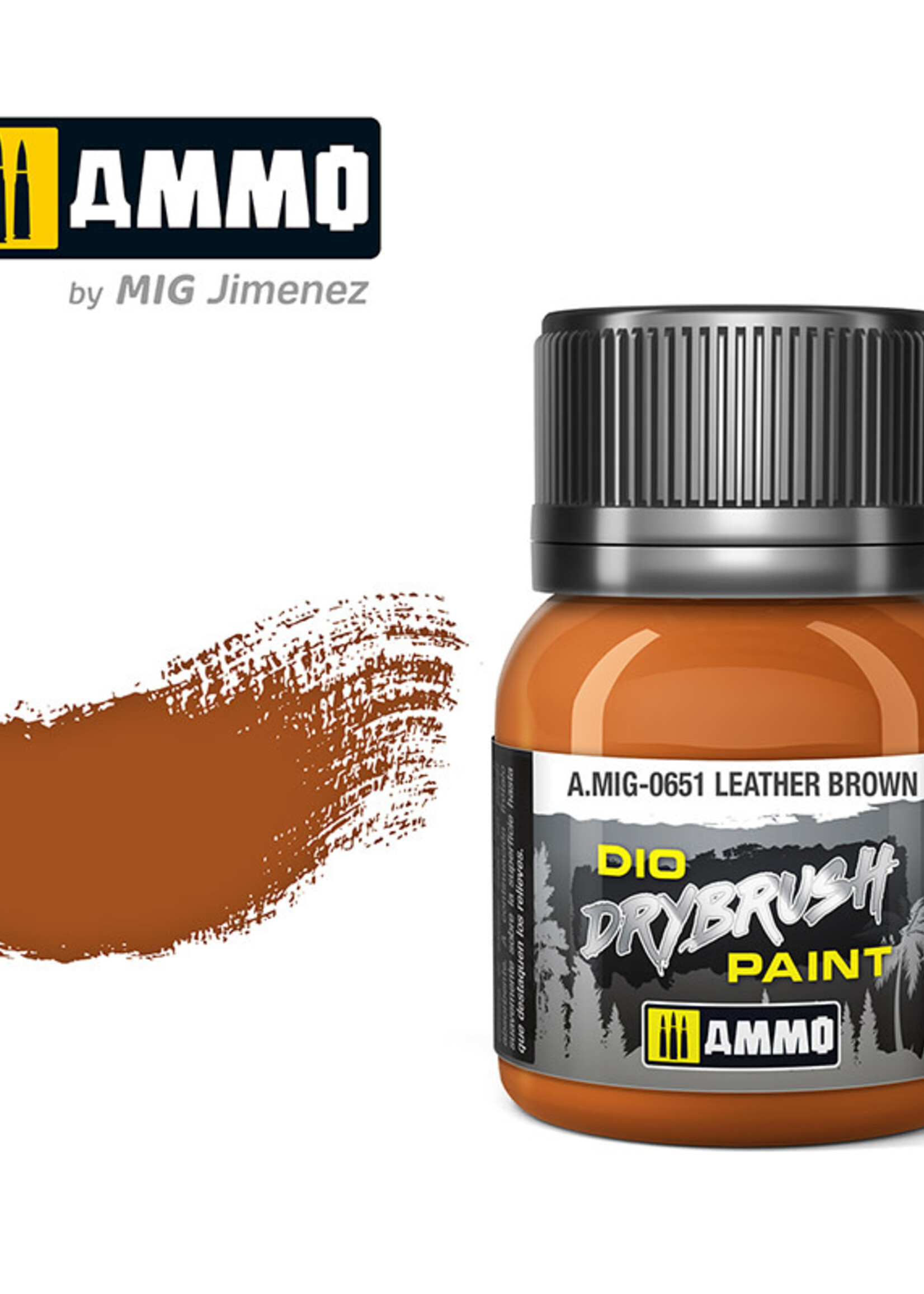 AMMO MIG AMMO MIG 0651 DRYBRUSH LEATHER BROWN JAR 40ML