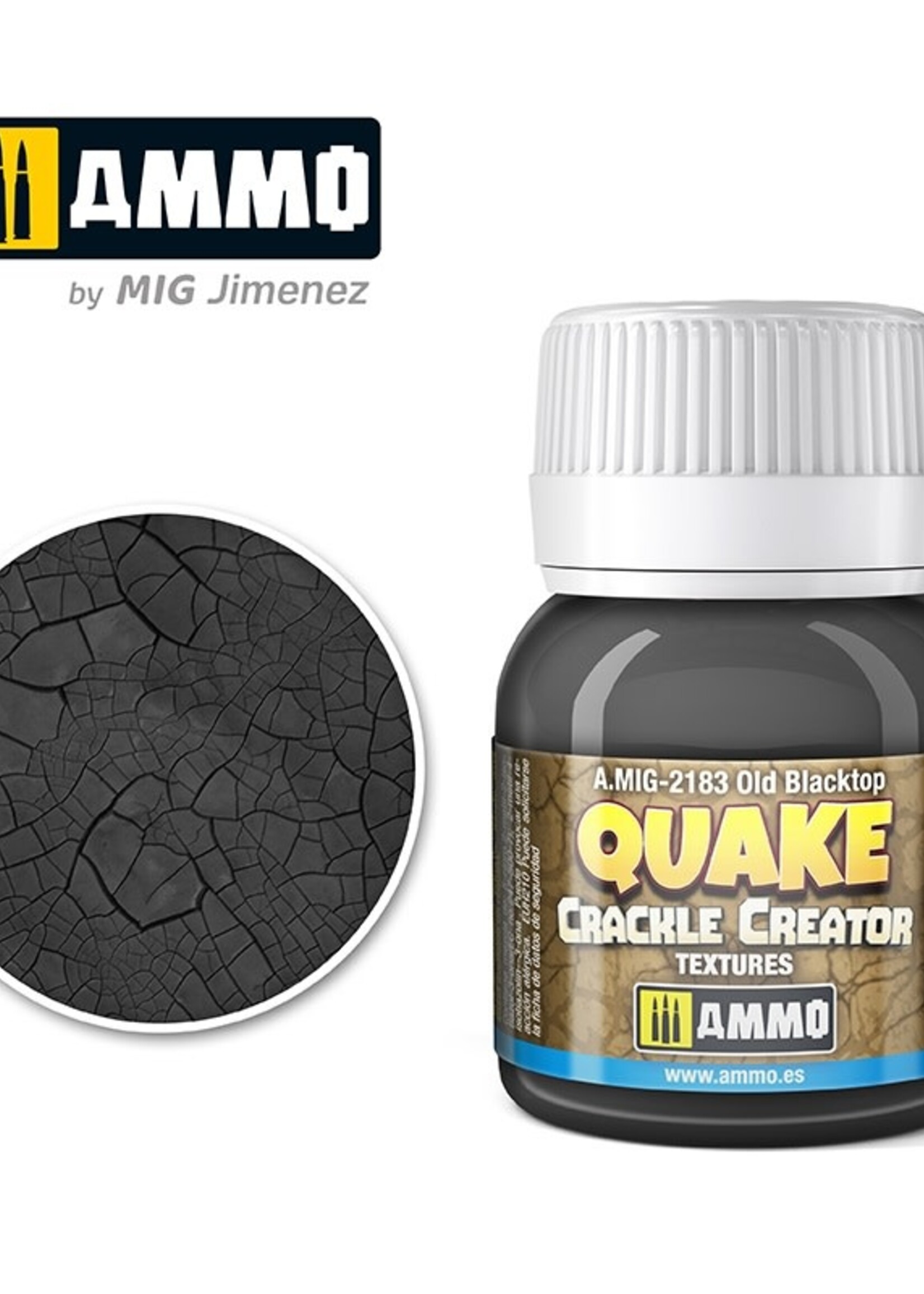 AMMO MIG AMMO MIG 2183 QUAKE CRACKLE CREATOR TEXTURES OLD BLACKTOP 40ML JAR