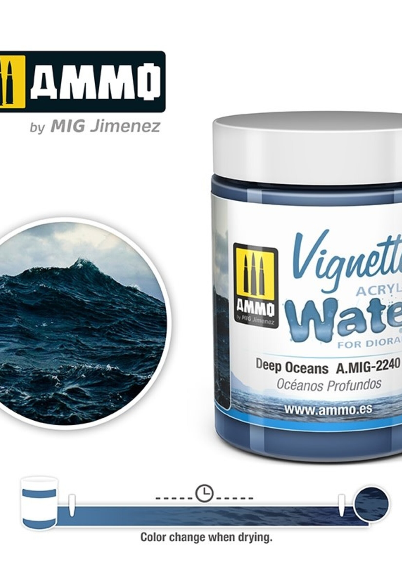AMMO MIG AMMO MIG 2240 ACRYLIC TEXTURE DEEP OCEANS 100ML JAR