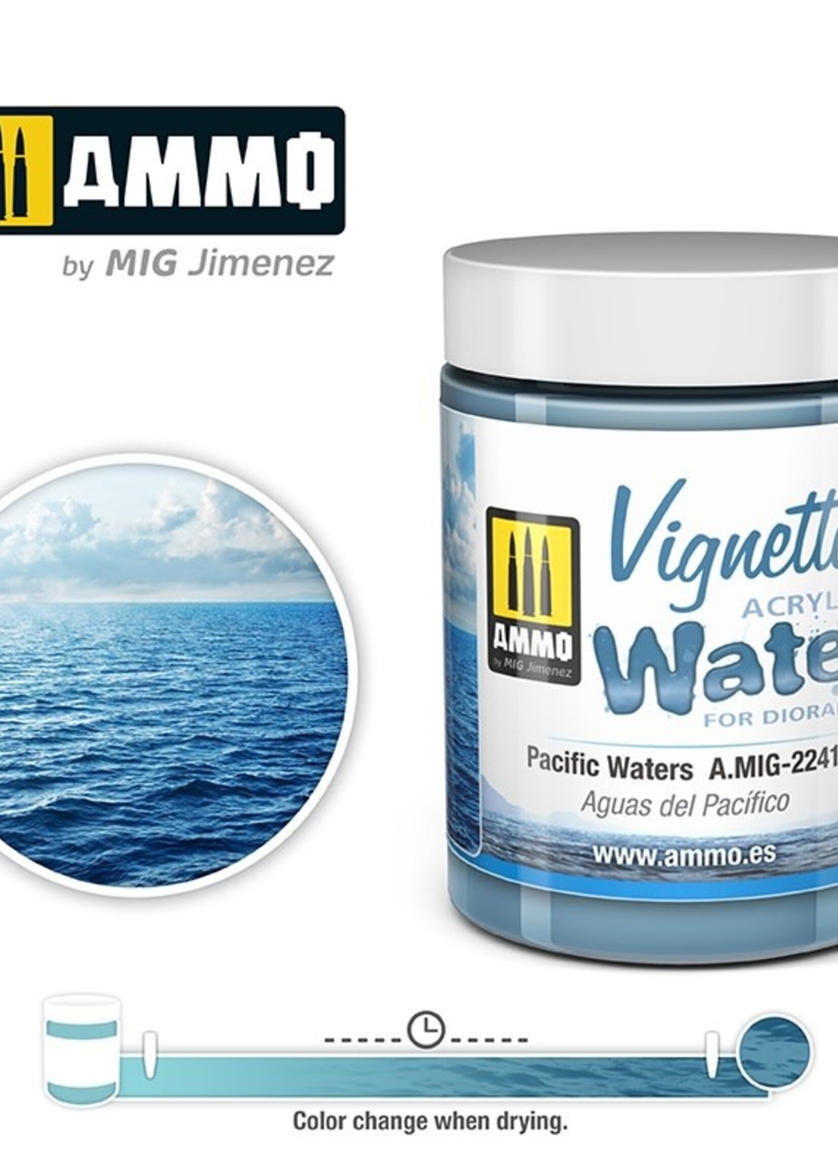 AMMO MIG AMMO MIG 2241 ACRYLIC TEXTURE PACIFIC WATERS 100ML JAR