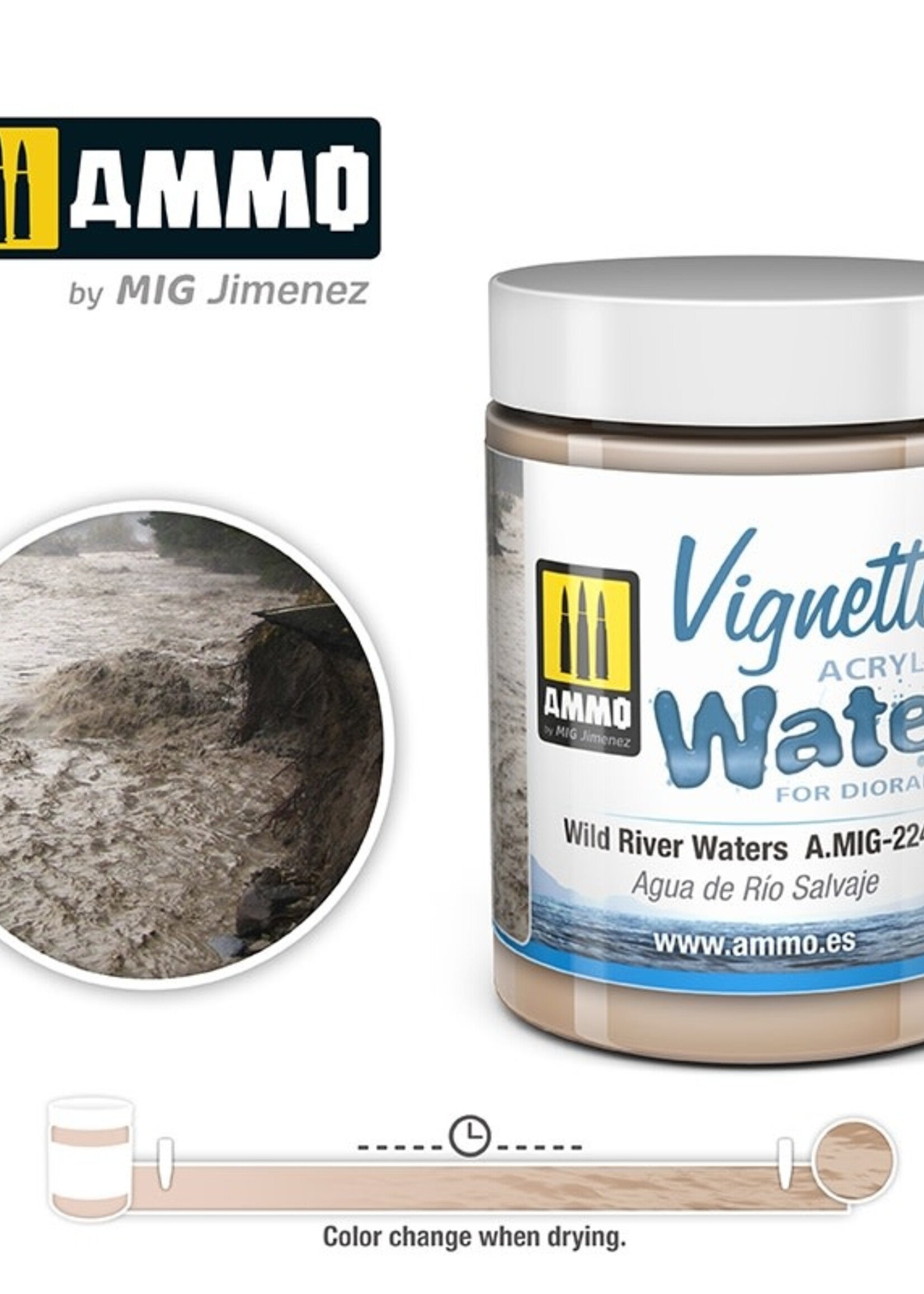 AMMO MIG AMMO MIG 2243 ACRYLIC TEXTURE WILD RIVER WATERS 100ML JAR