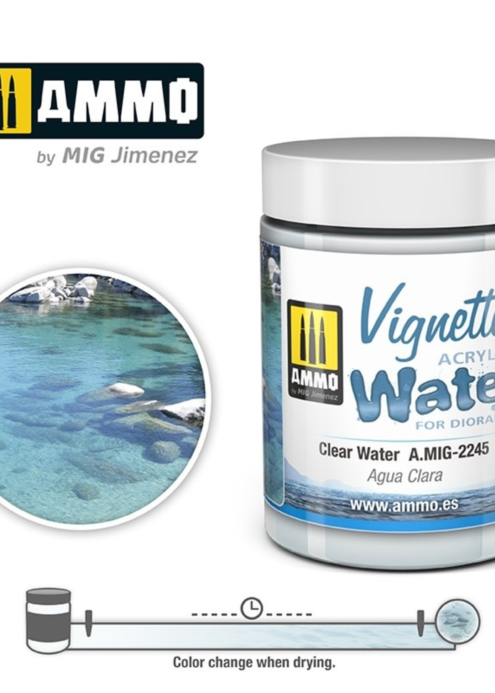 AMMO MIG AMMO MIG 2245 ACRYLIC TEXTURE CLEAR WATER 100ML JAR