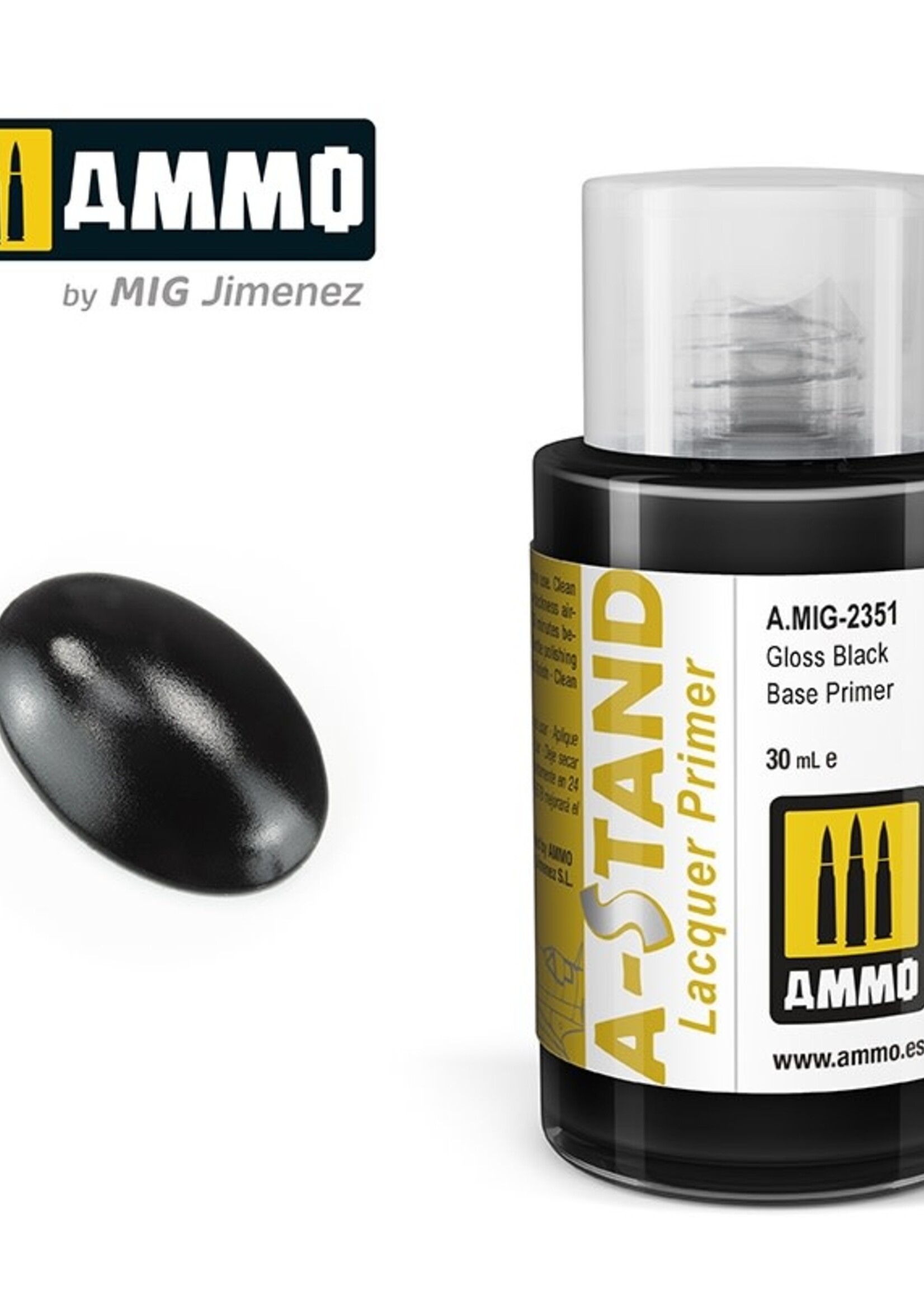 AMMO MIG AMMO MIG 2351A-STAND GLOSS BLACK BASE PRIMER 30ML JAR