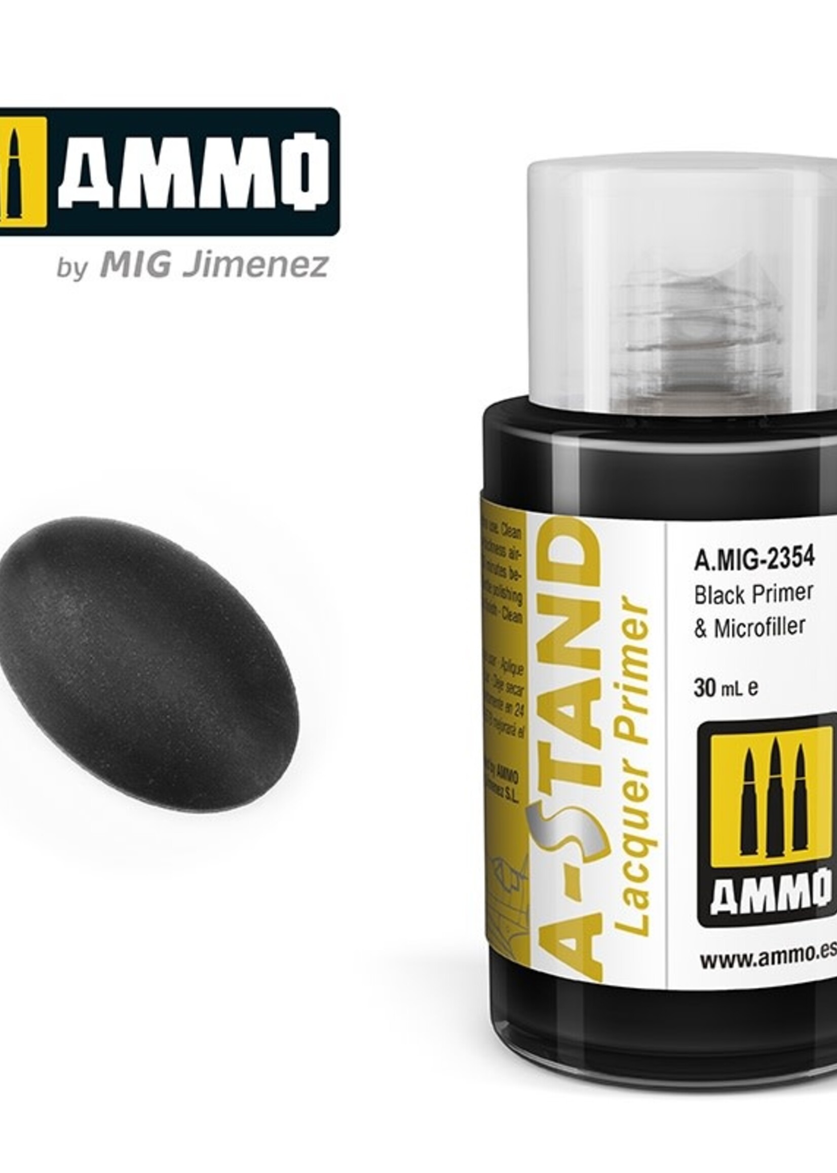 AMMO MIG AMMO MIG 2354A-STAND BLACK PRIMER & MICROFILLER 30ML JAR