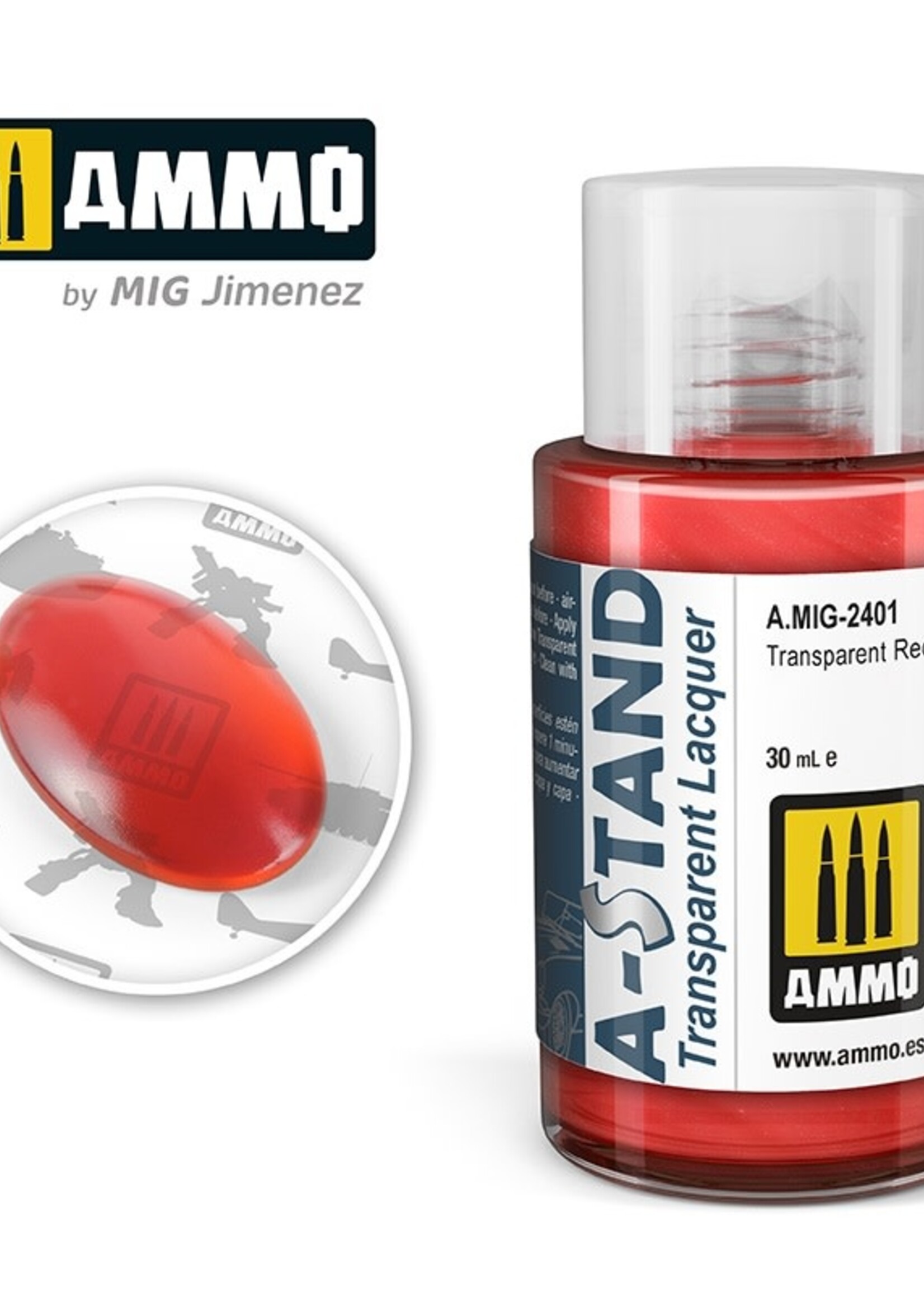 AMMO MIG AMMO MIG 2401A-STAND TRANSPARENT RED 30ML JAR