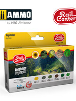 AMMO MIG AMMO MIG R-1021 RAIL CENTER - VEGETATION 15ML 6 JARS