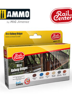 AMMO MIG AMMO MIG R-1023 RAIL CENTER - METAL BRIDGES 15ML 6 JARS
