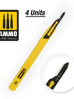 AMMO MIG AMMO MIG 8689 SCALPELS MINI BLADE CURVED 4 PCS.