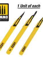 AMMO MIG AMMO MIG 8691 SCALPELS MINI BLADE SET STRAIGHT/CURVED/RIPPER 1 PC.