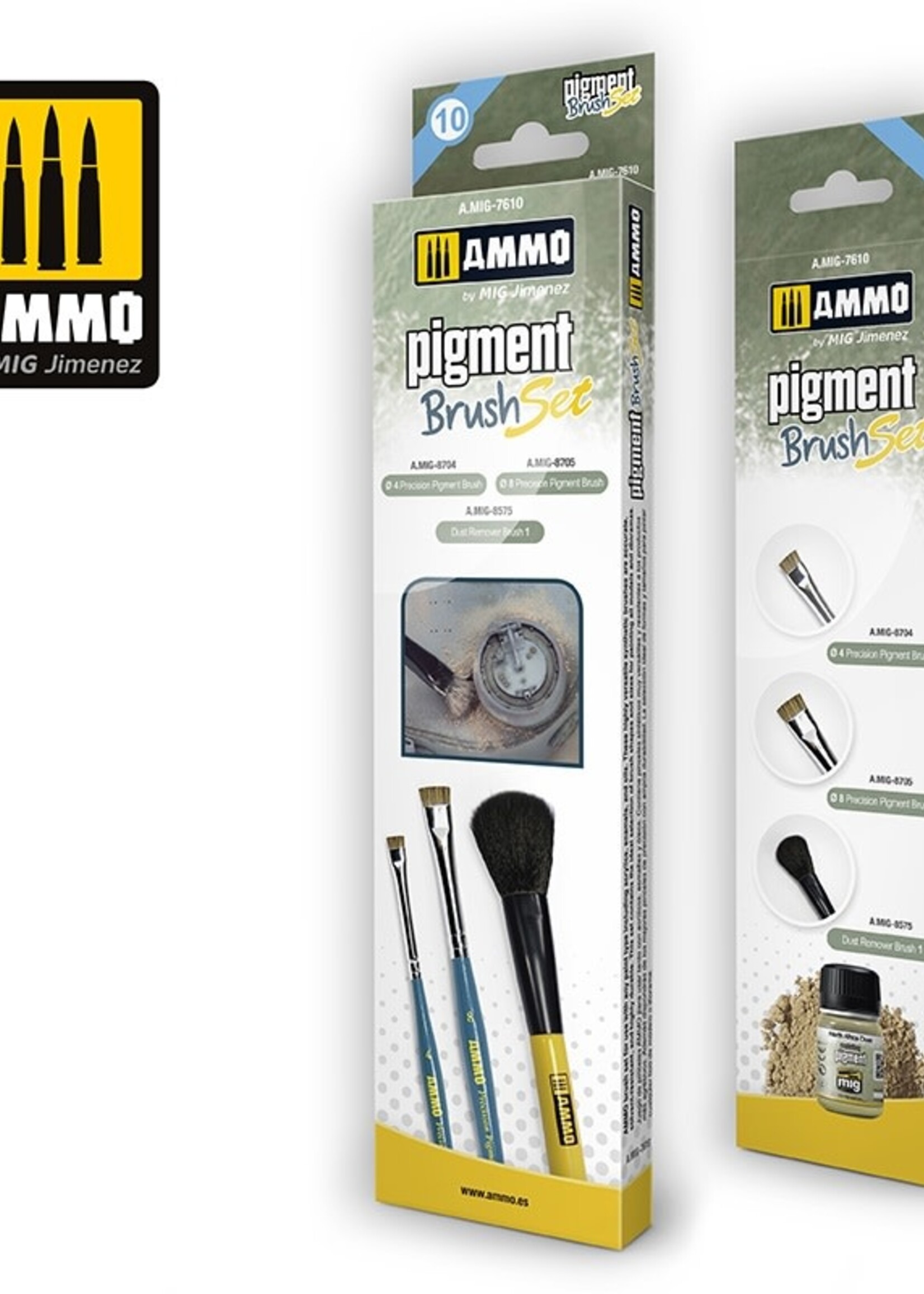 AMMO MIG AMMO MIG 7610PIGMENT BRUSHES SET