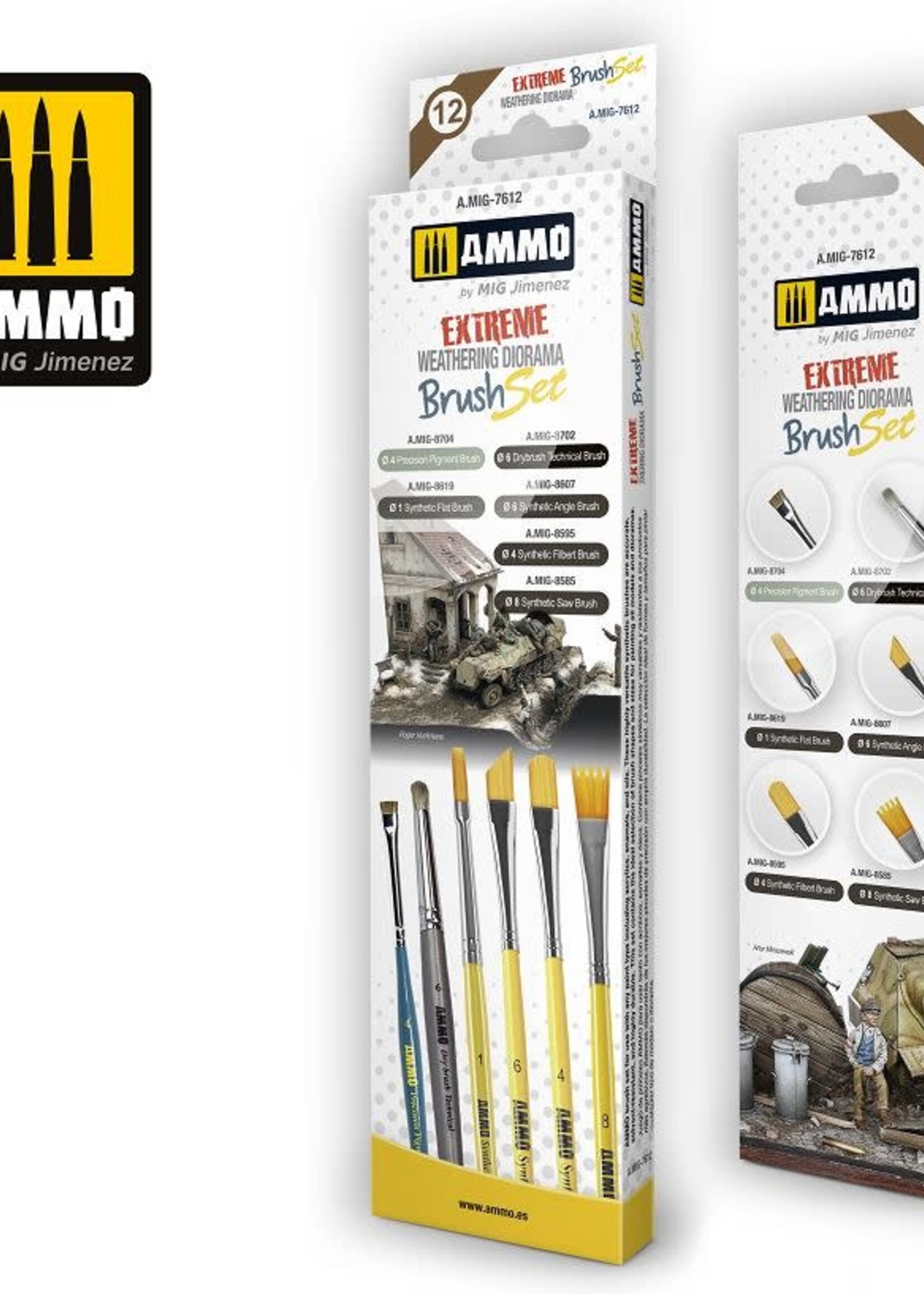 AMMO MIG AMMO MIG 7612EXTREME WEATHERING DIORAMA BRUSH SET