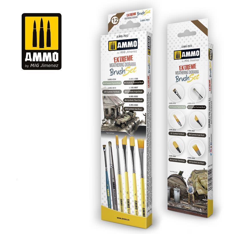 AMMO MIG AMMO MIG MIG7612 AMMO EXTREME WEATHERING DIORAMA BRUSH SET