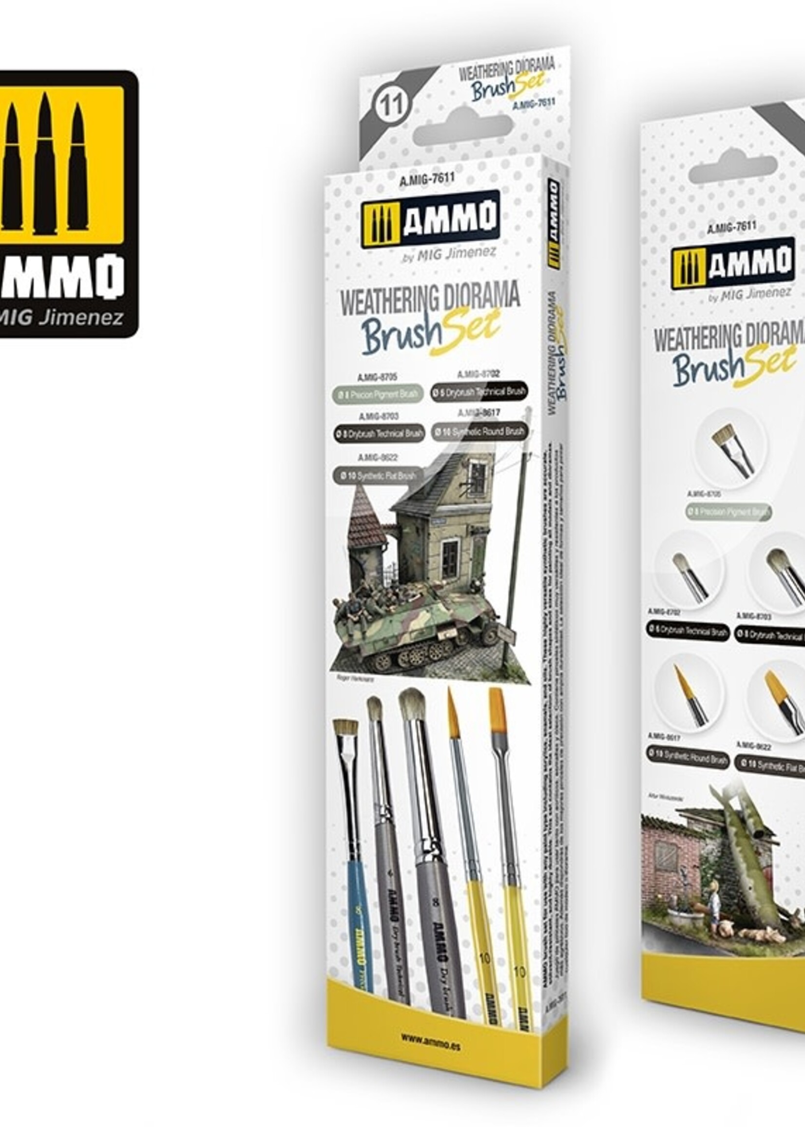 AMMO MIG AMMO MIG 7611WEATHERING DIORAMA BRUSH SET