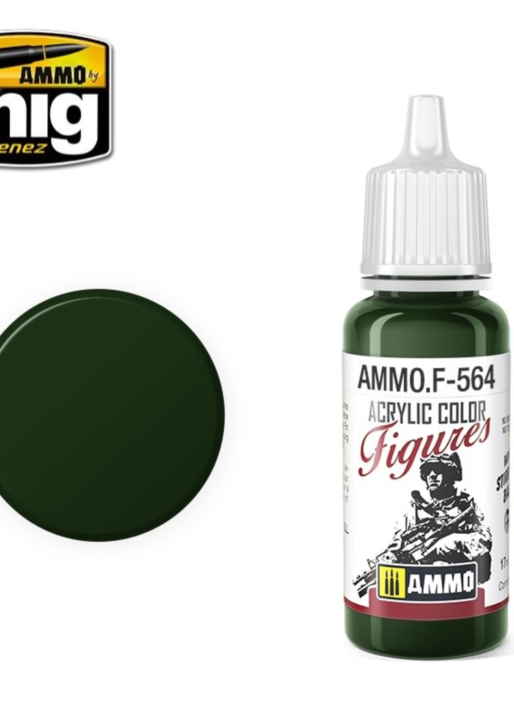 AMMO MIG AMMO MIG -F564 FIGURES PAINTS MILITARY GREEN JAR 17ML