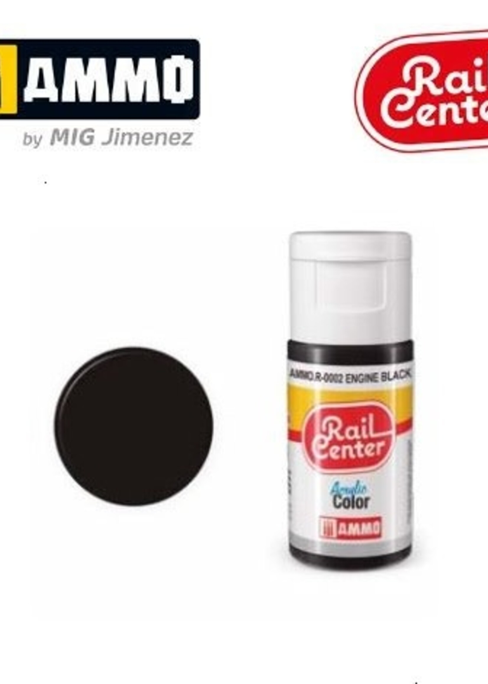 AMMO MIG AMMO MIG R-0002 RAIL CENTER ACRYLIC ENGINE BLACK 15ML