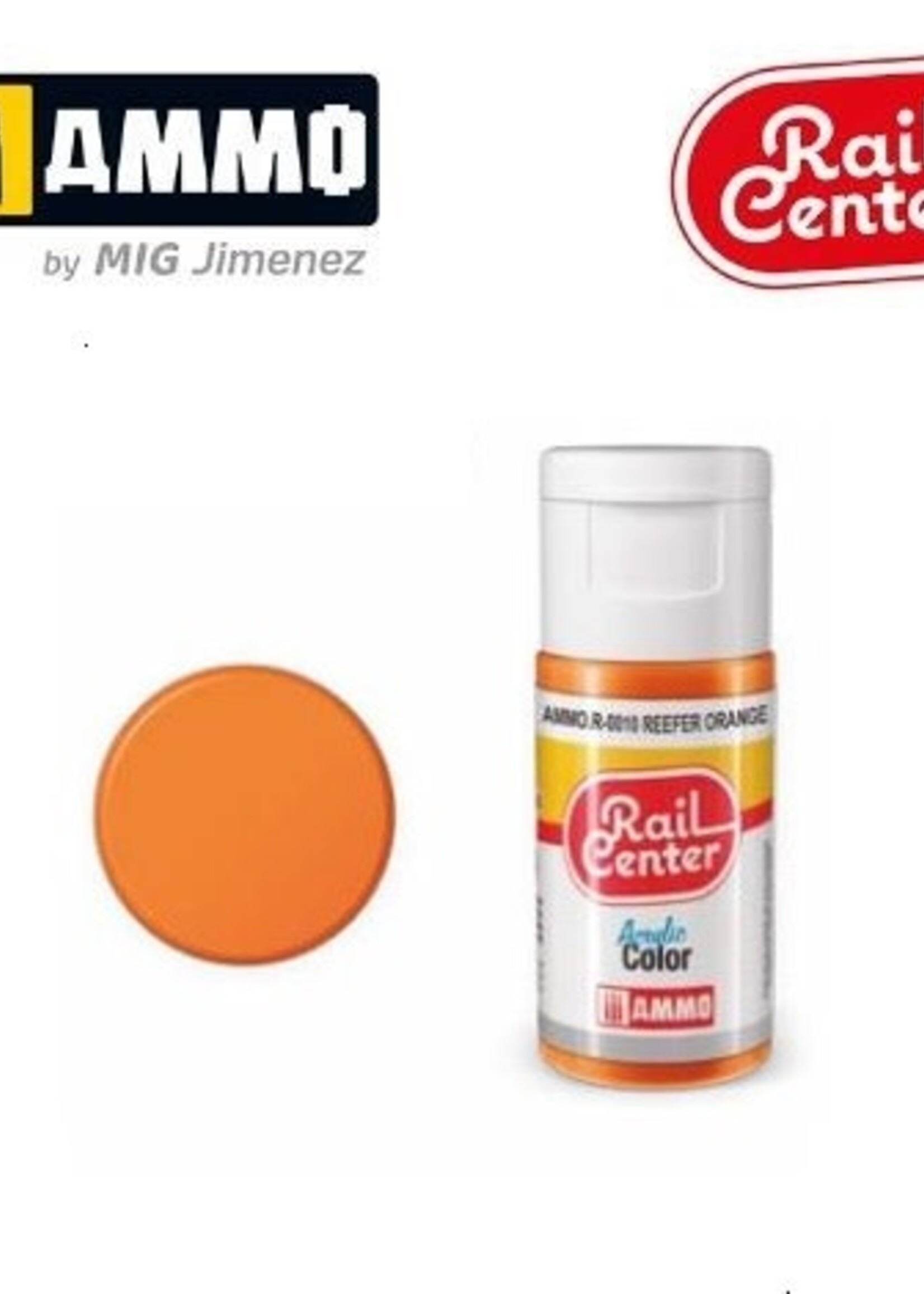 AMMO MIG AMMO MIG R-0010 RAIL CENTER ACRYLIC REEFER ORANGE 15ML
