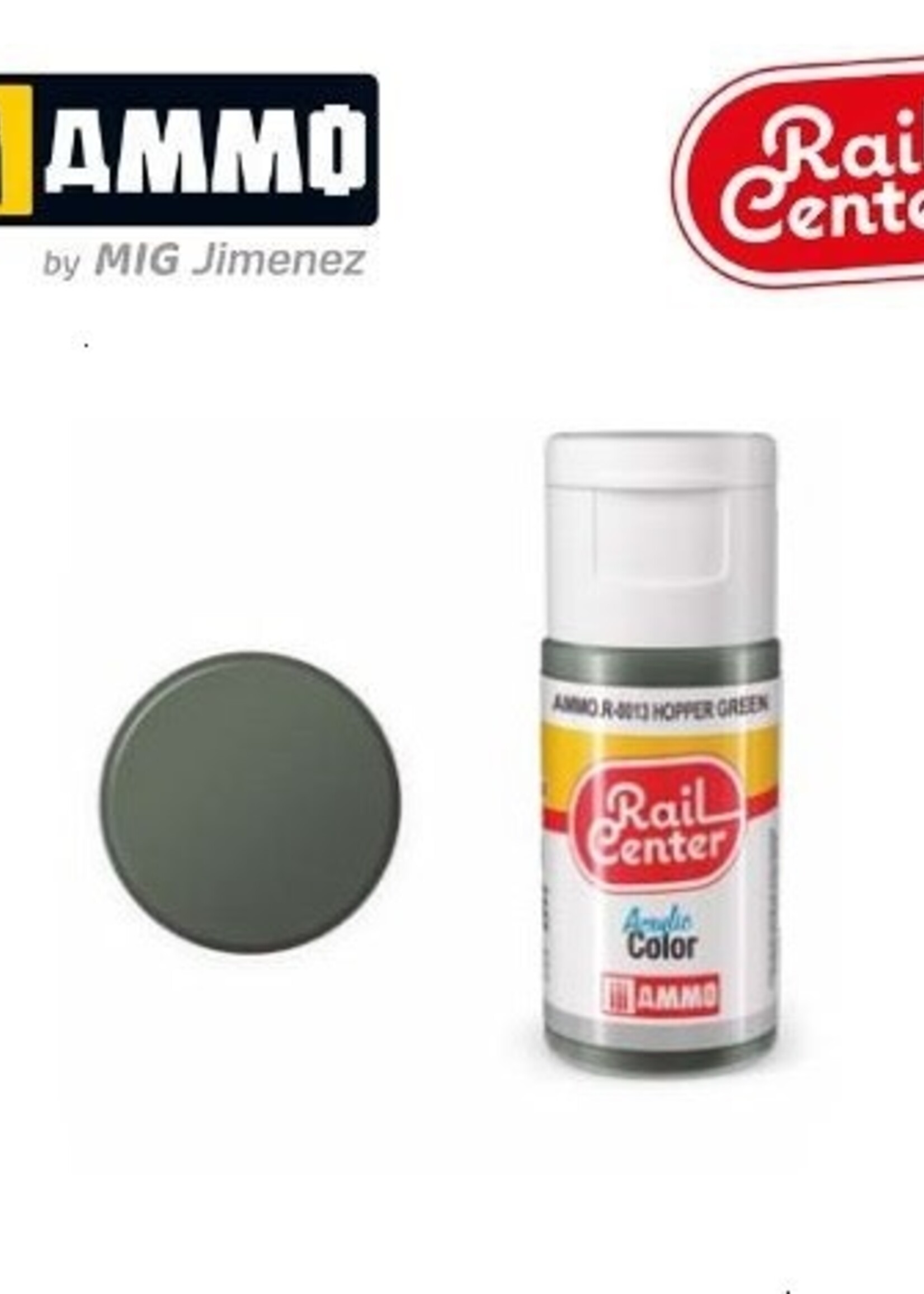 AMMO MIG AMMO MIG R-0013 RAIL CENTER ACRYLIC HOPPER GREEN 15ML