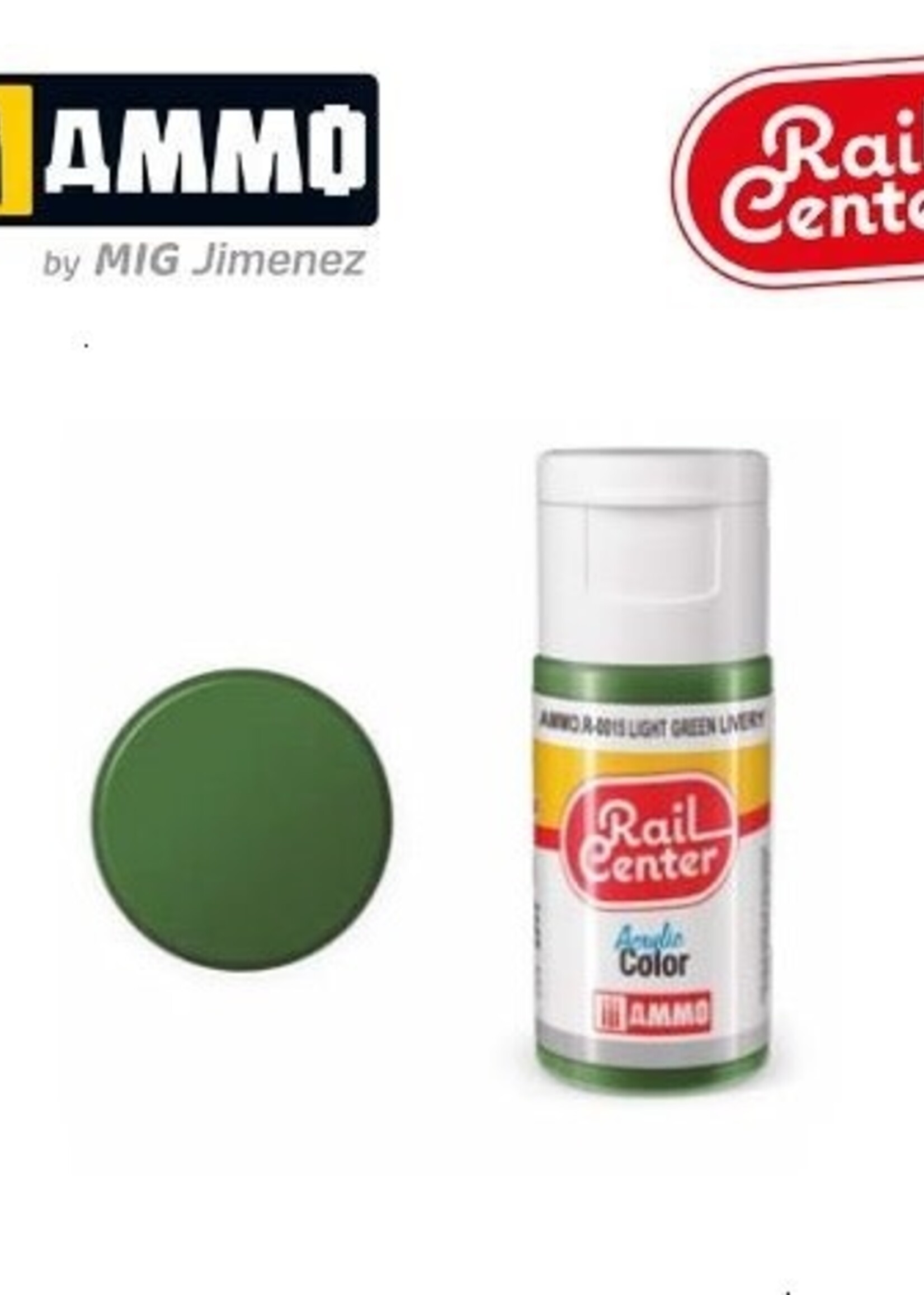 AMMO MIG AMMO MIG R-0015 RAIL CENTER ACRYLIC LIGHT GREEN LIVERYÂ 15ML