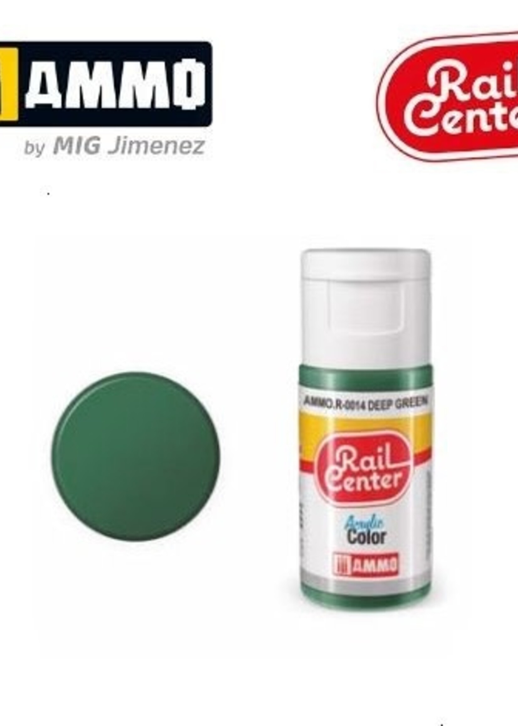 AMMO MIG AMMO MIG R-0014 RAIL CENTER ACRYLIC DEEP GREEN 15ML