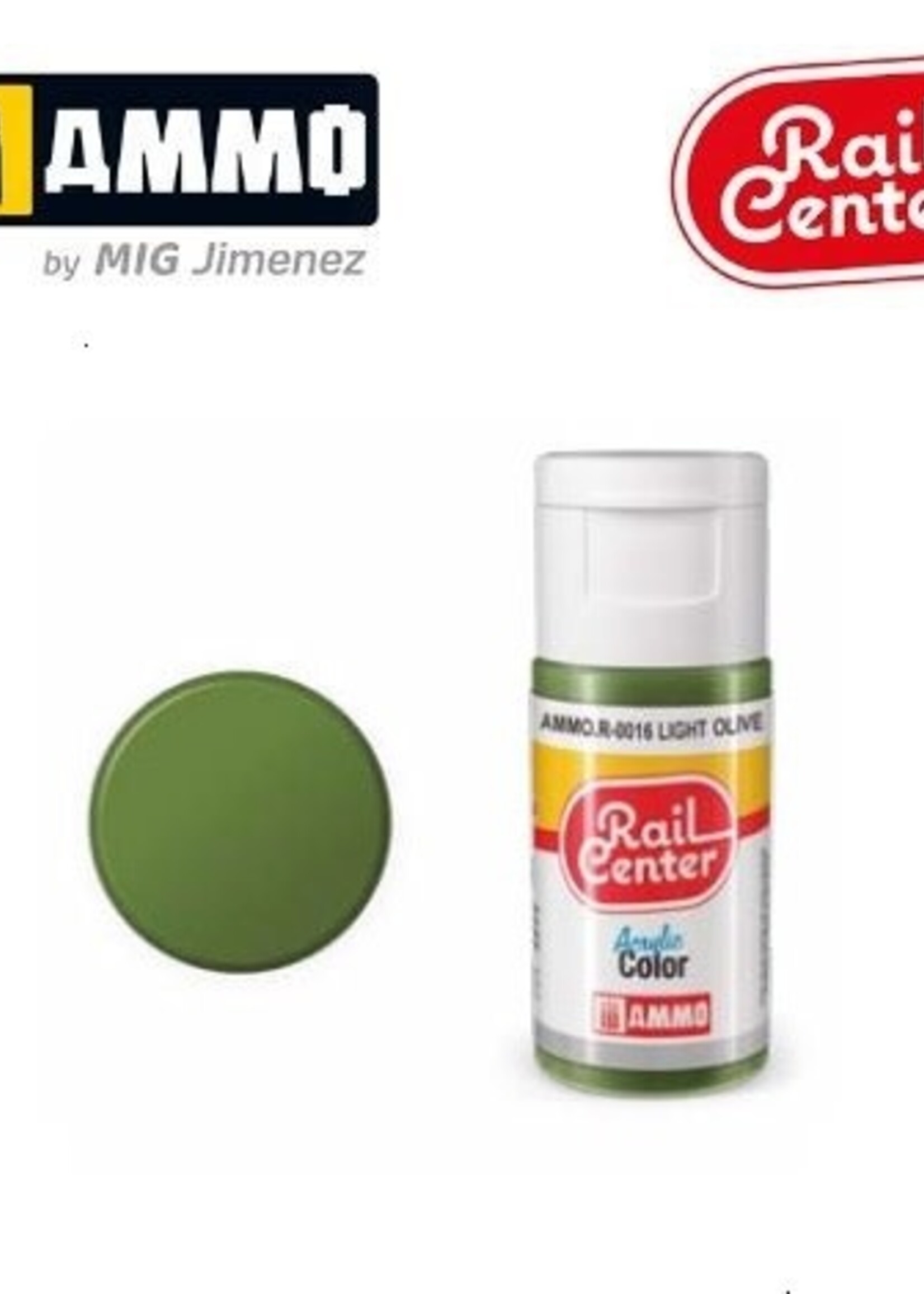 AMMO MIG AMMO MIG R-0016 RAIL CENTER ACRYLIC LIGHT OLIVEÂ 15ML