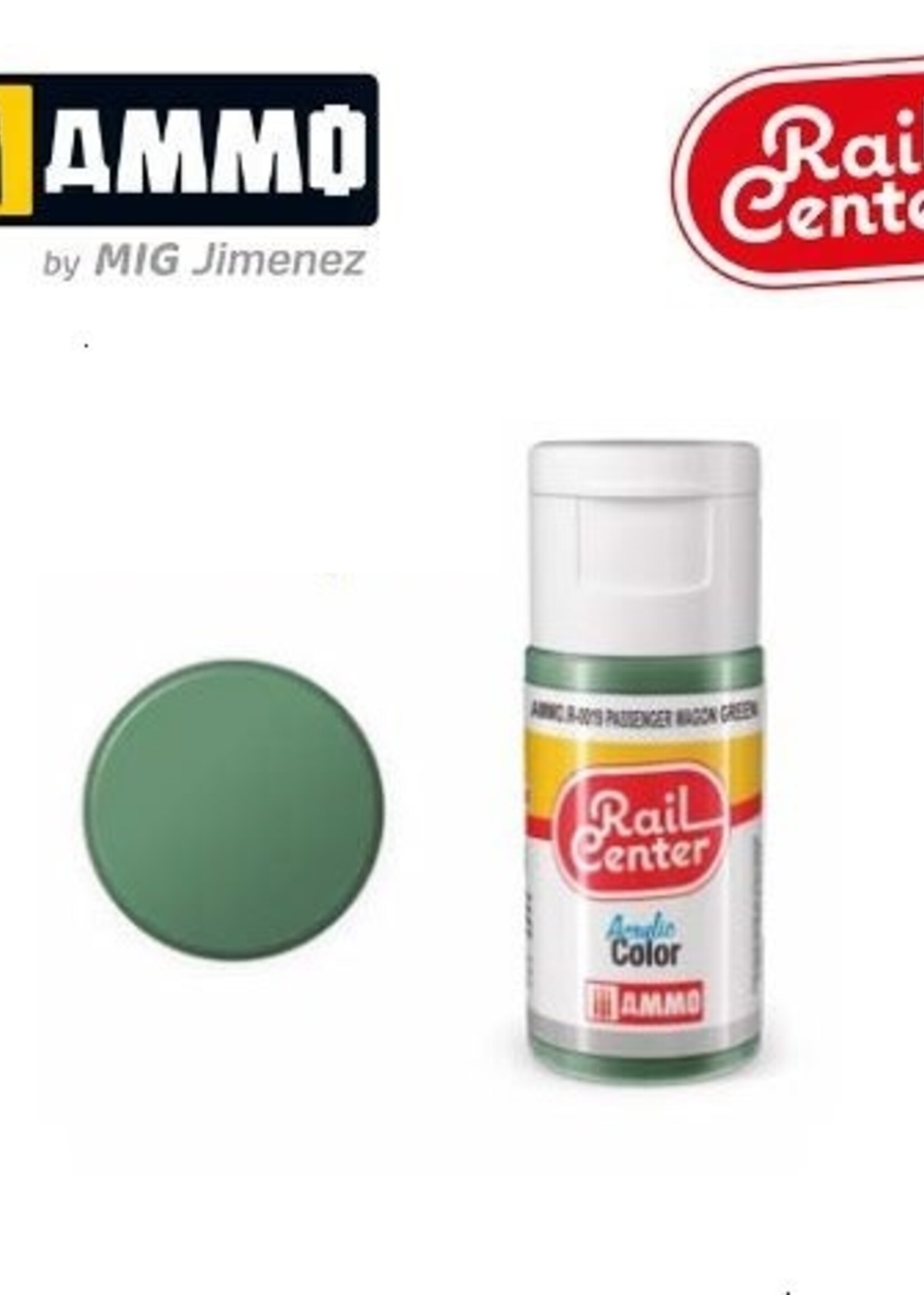 AMMO MIG AMMO MIG R-0019 RAIL CENTER ACRYLIC PASSENGER WAGON GREEN 15ML
