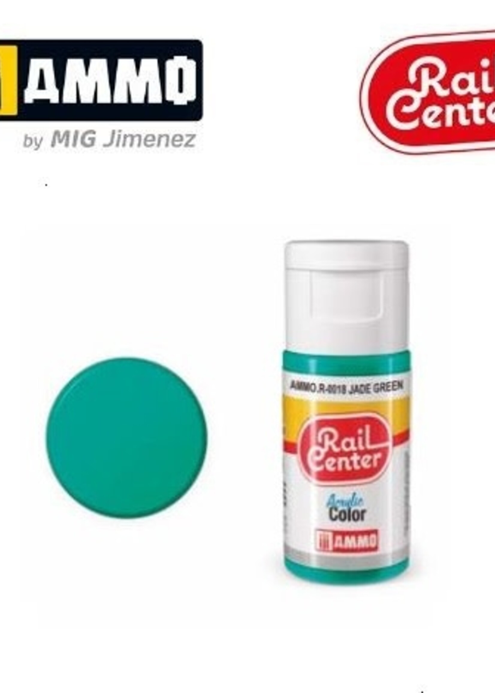 AMMO MIG AMMO MIG R-0018 RAIL CENTER ACRYLIC JADE GREEN 15ML