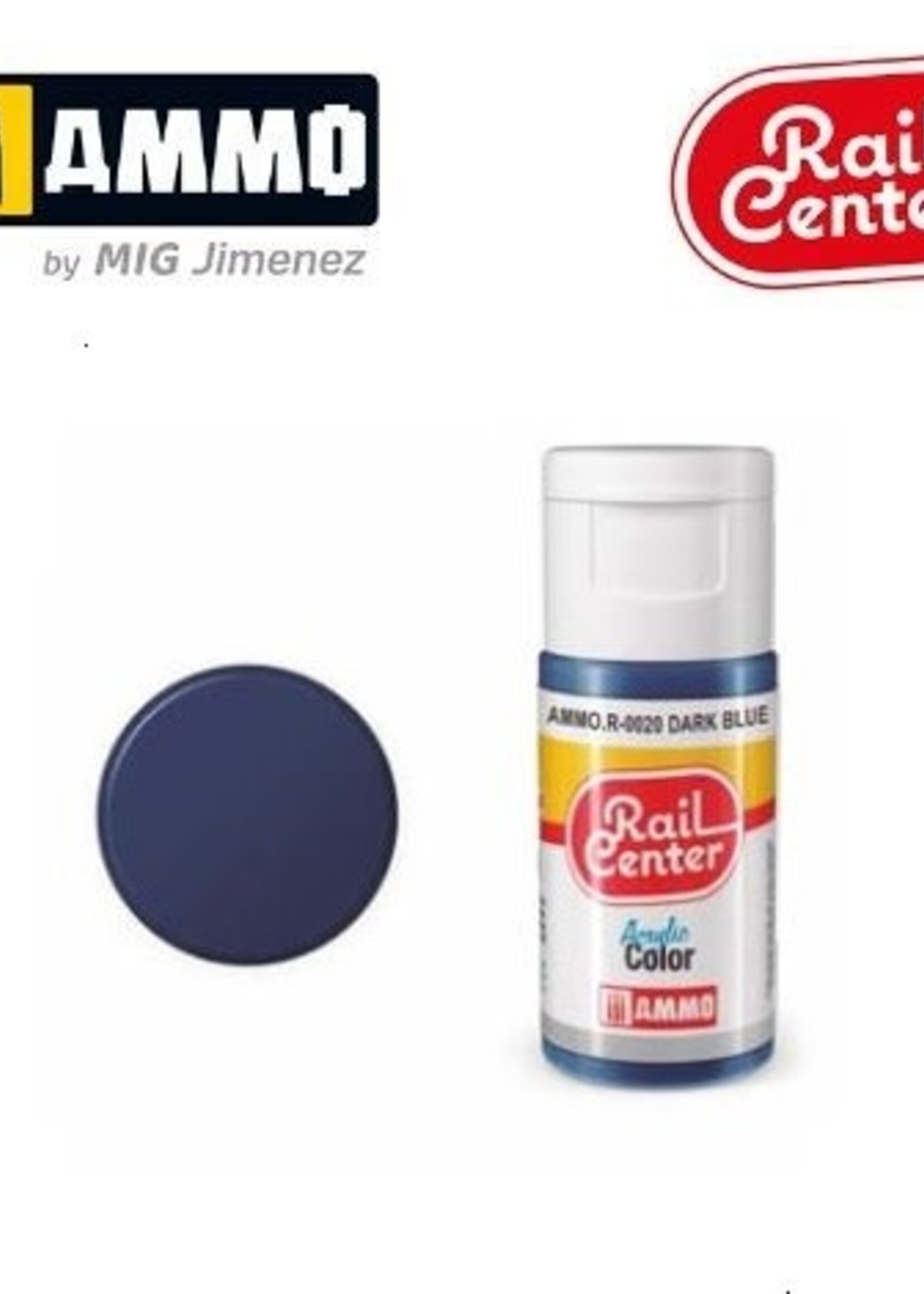 AMMO MIG AMMO MIG R-0020 RAIL CENTER ACRYLIC DARK BLUEÂ 15ML