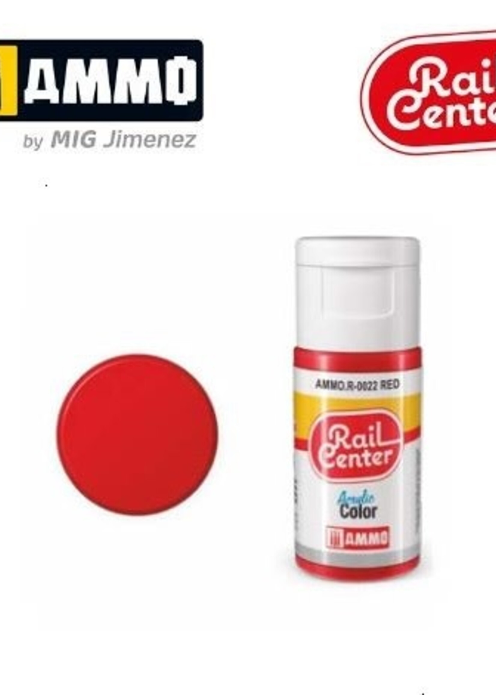 AMMO MIG AMMO MIG R-0022 RAIL CENTER ACRYLIC RED 15ML