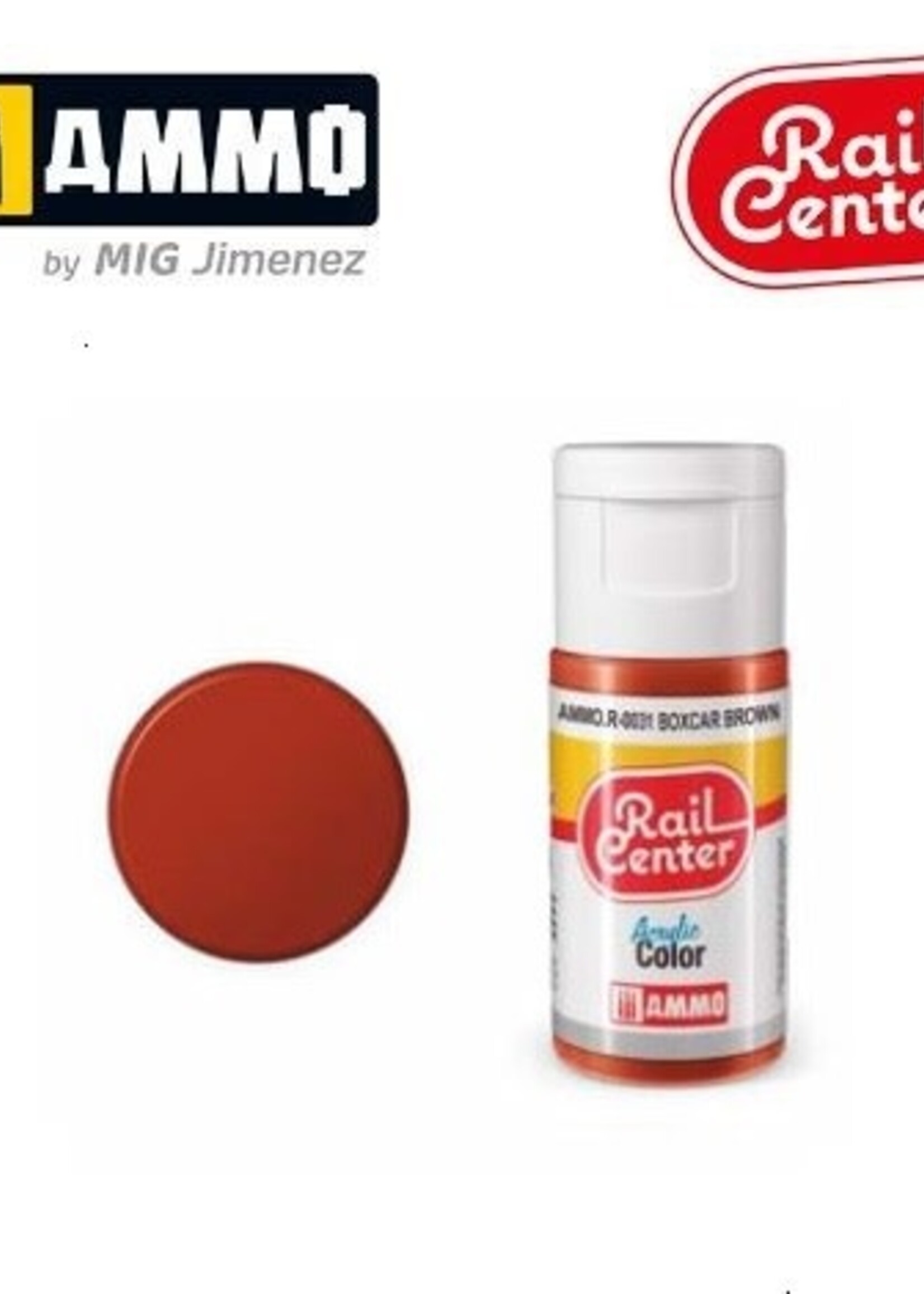 AMMO MIG AMMO MIG R-0031 RAIL CENTER ACRYLIC BOXCAR BROWNÂ 15ML