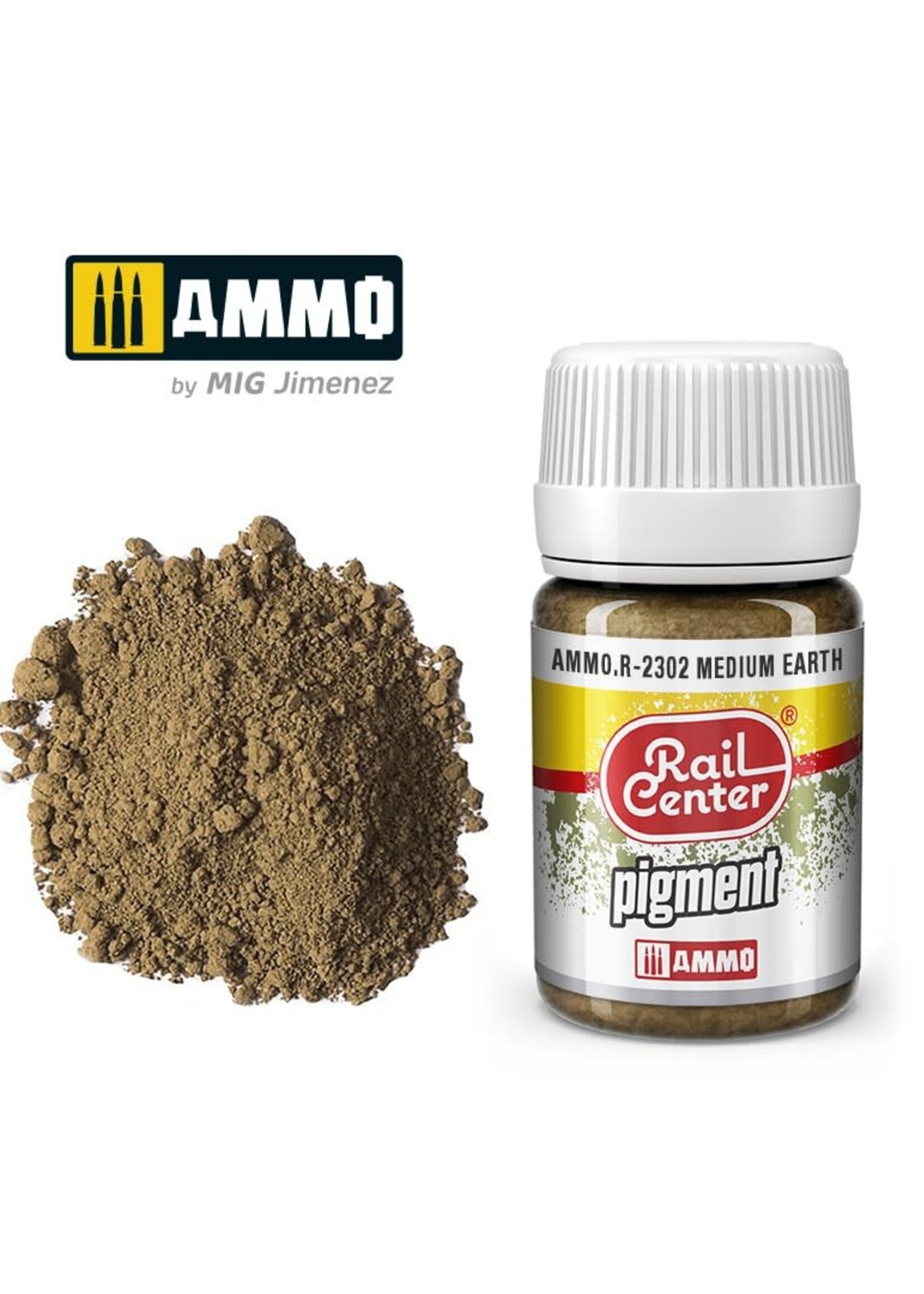AMMO MIG AMMO MIG R-2302 RAIL CENTER PIGMENTS MEDIUM EARTH 35ML