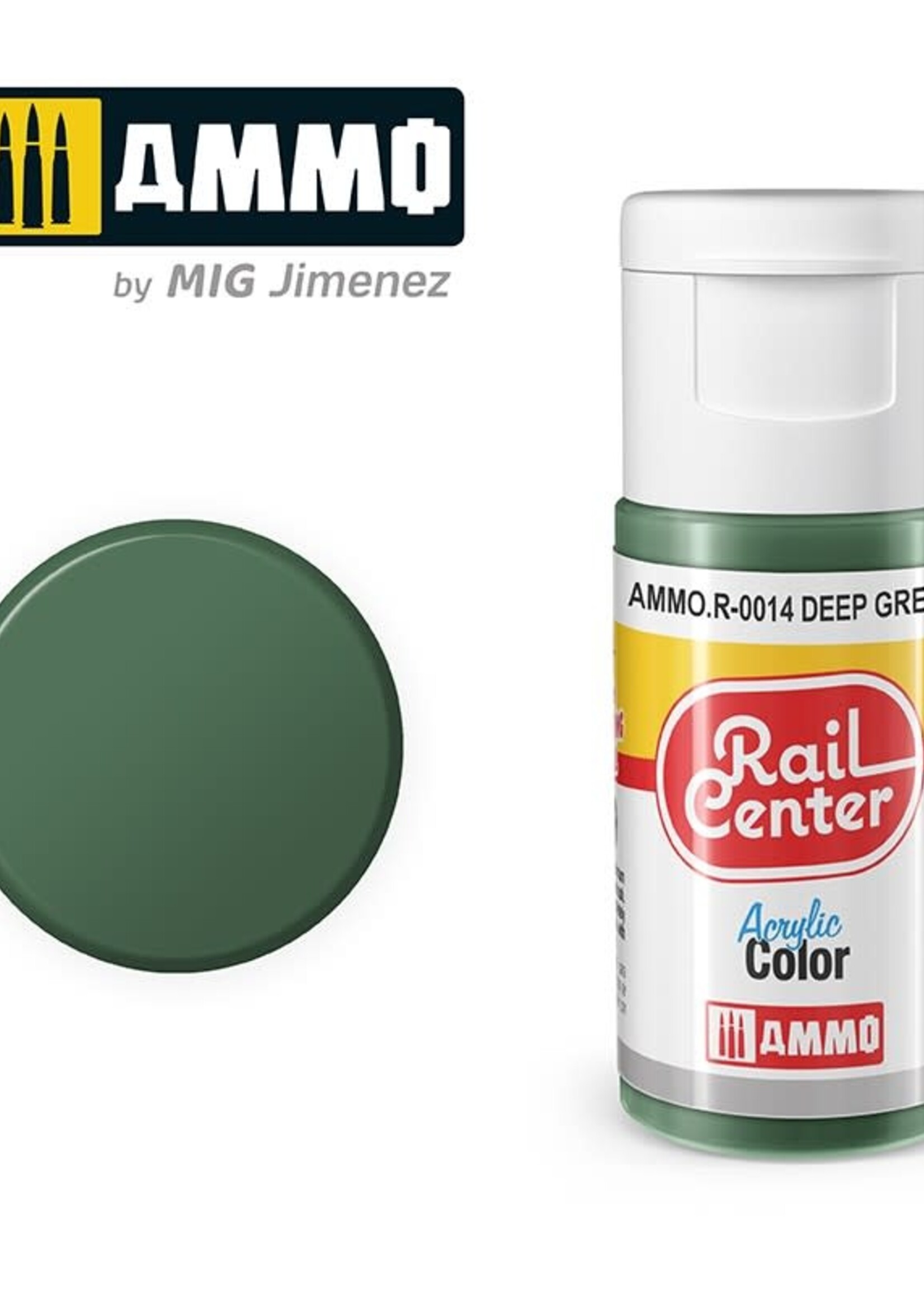 AMMO MIG AMMO MIG R-0014 RAIL CENTER ACRYLIC DEEP GREEN 15ML