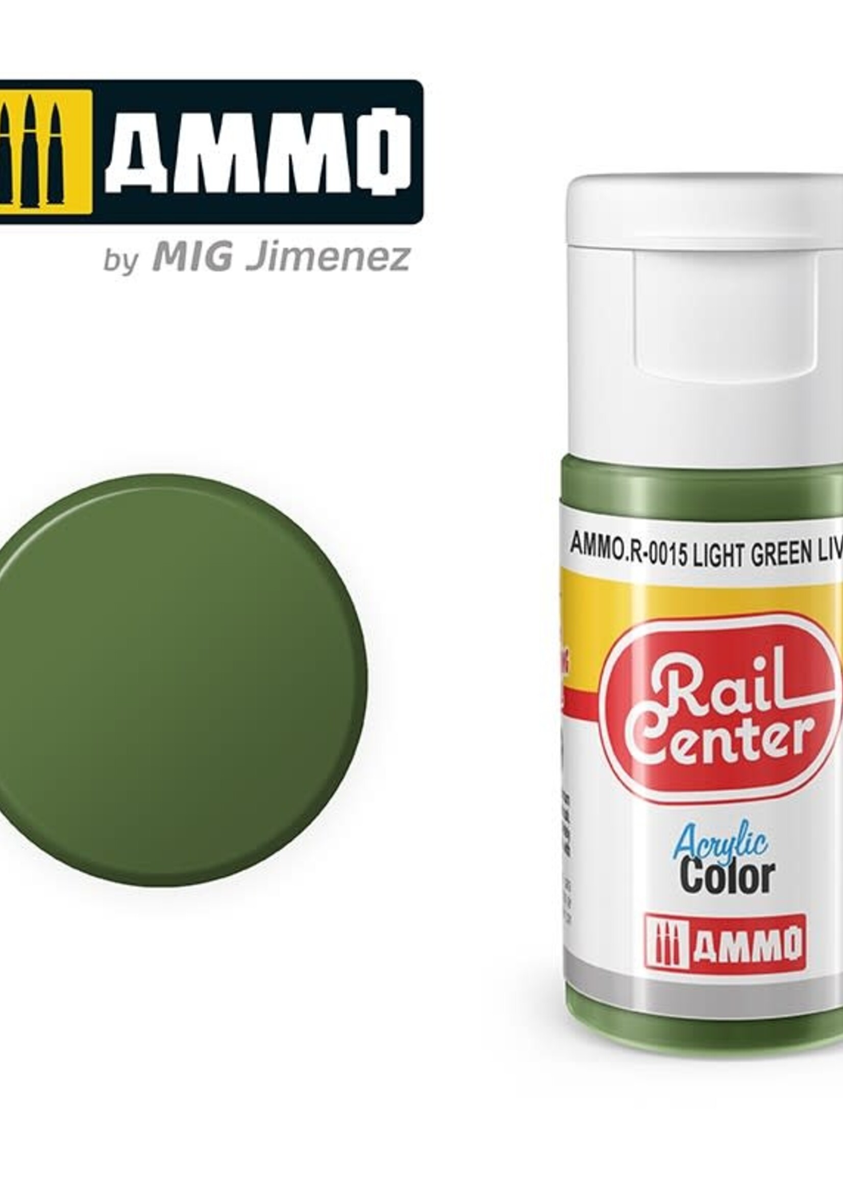 AMMO MIG AMMO MIG R-0015 RAIL CENTER ACRYLIC LIGHT GREEN LIVERYÂ 15ML
