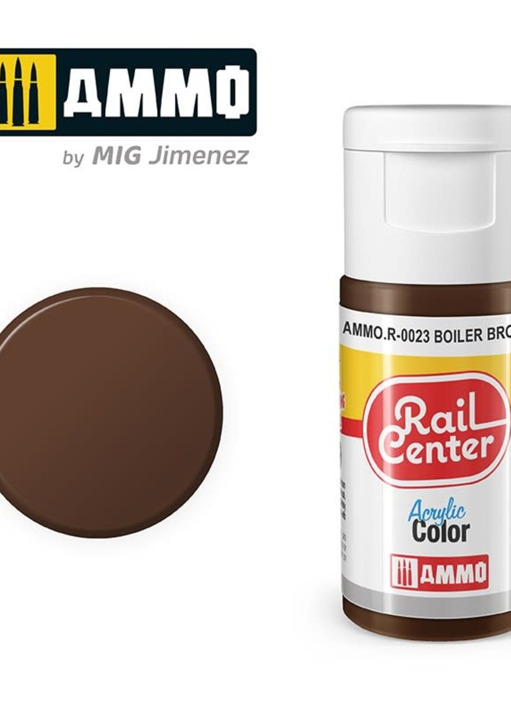 AMMO MIG AMMO MIG R-0023 RAIL CENTER ACRYLIC BOILER BROWN 15ML