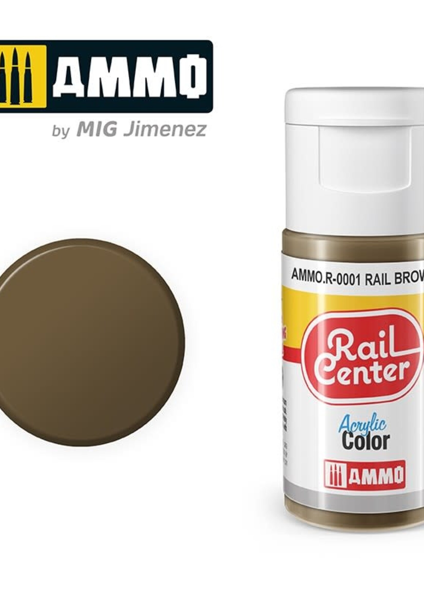 AMMO MIG AMMO MIG R-0001 RAIL CENTER ACRYLIC RAIL BROWN 15ML
