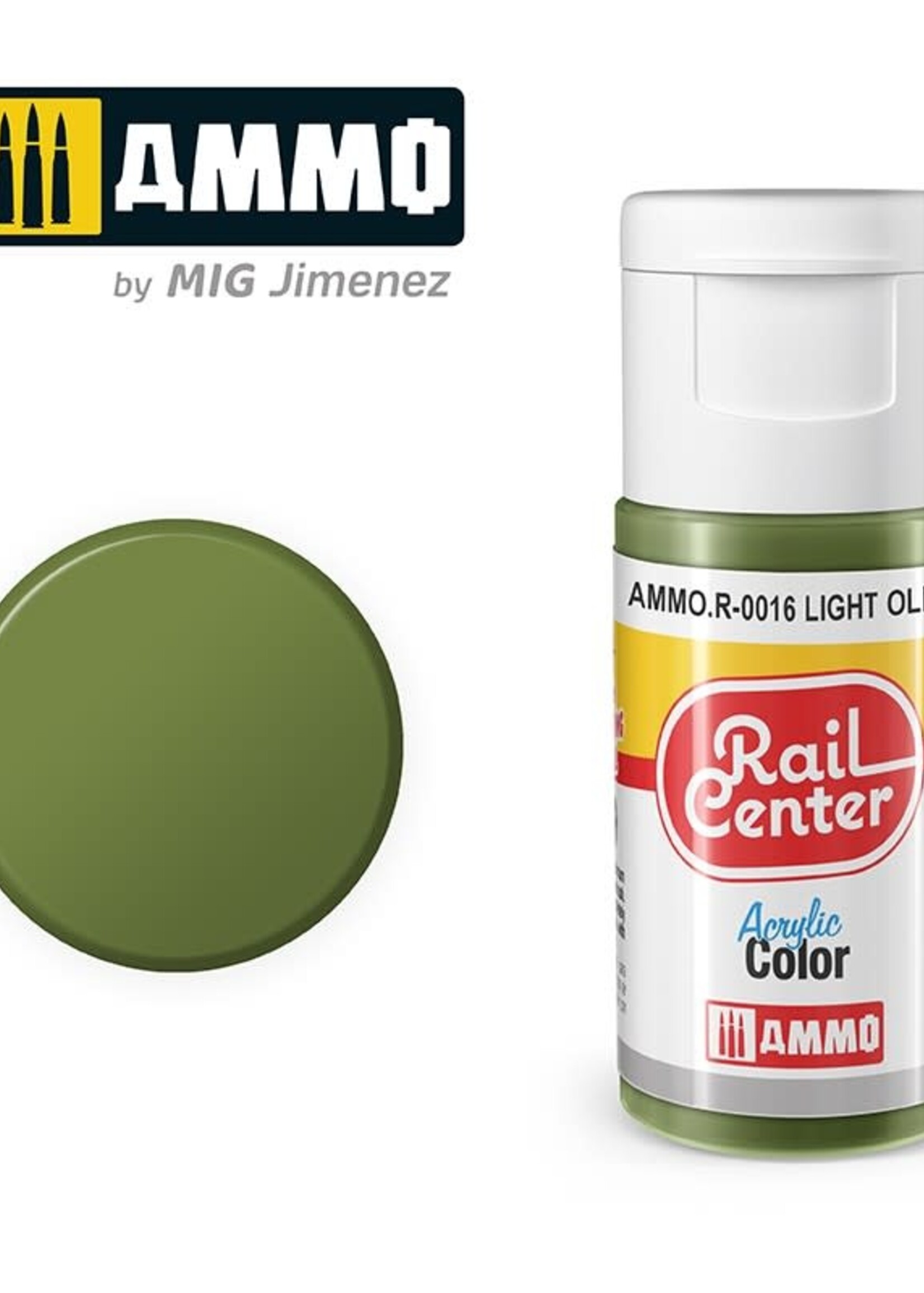 AMMO MIG AMMO MIG R-0016 RAIL CENTER ACRYLIC LIGHT OLIVEÂ 15ML
