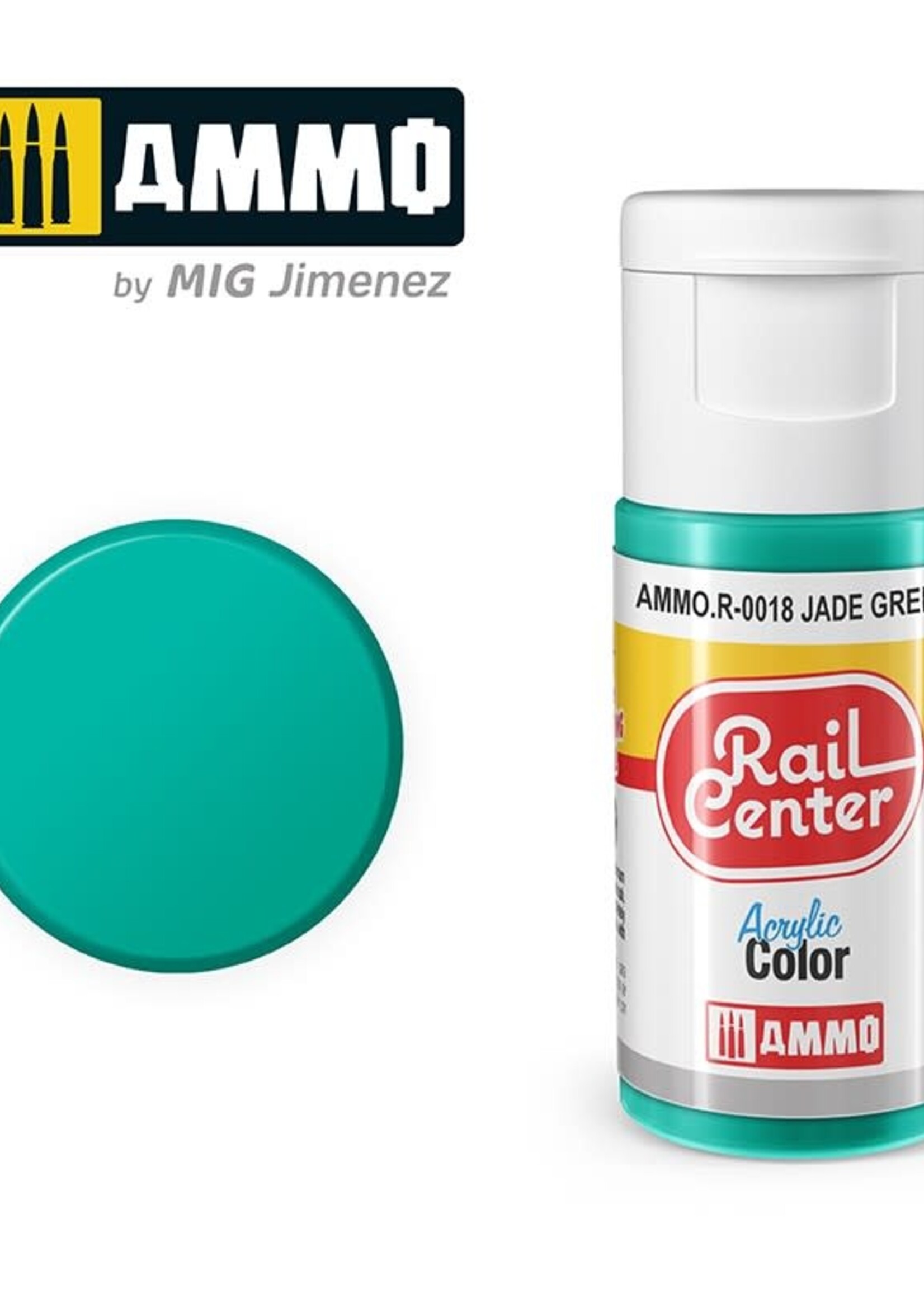 AMMO MIG AMMO MIG R-0018 RAIL CENTER ACRYLIC JADE GREEN 15ML
