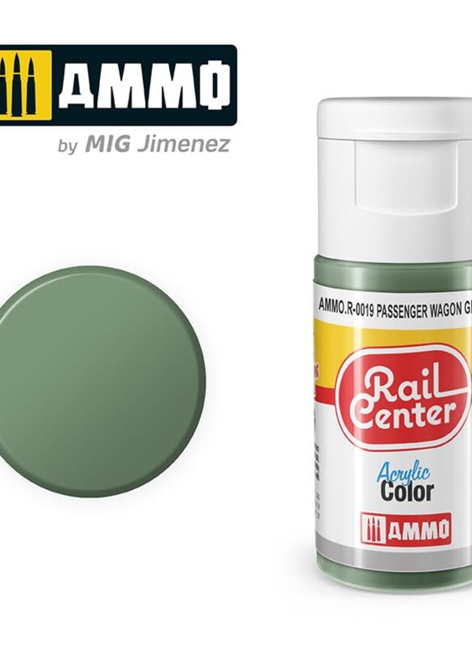 AMMO MIG AMMO MIG R-0019 RAIL CENTER ACRYLIC PASSENGER WAGON GREEN 15ML