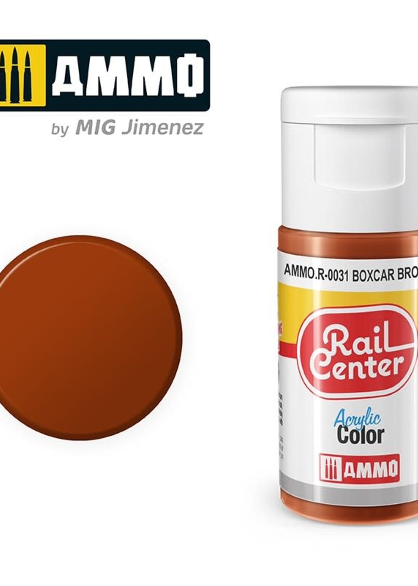 AMMO MIG AMMO MIG R-0031 RAIL CENTER ACRYLIC BOXCAR BROWNÂ 15ML