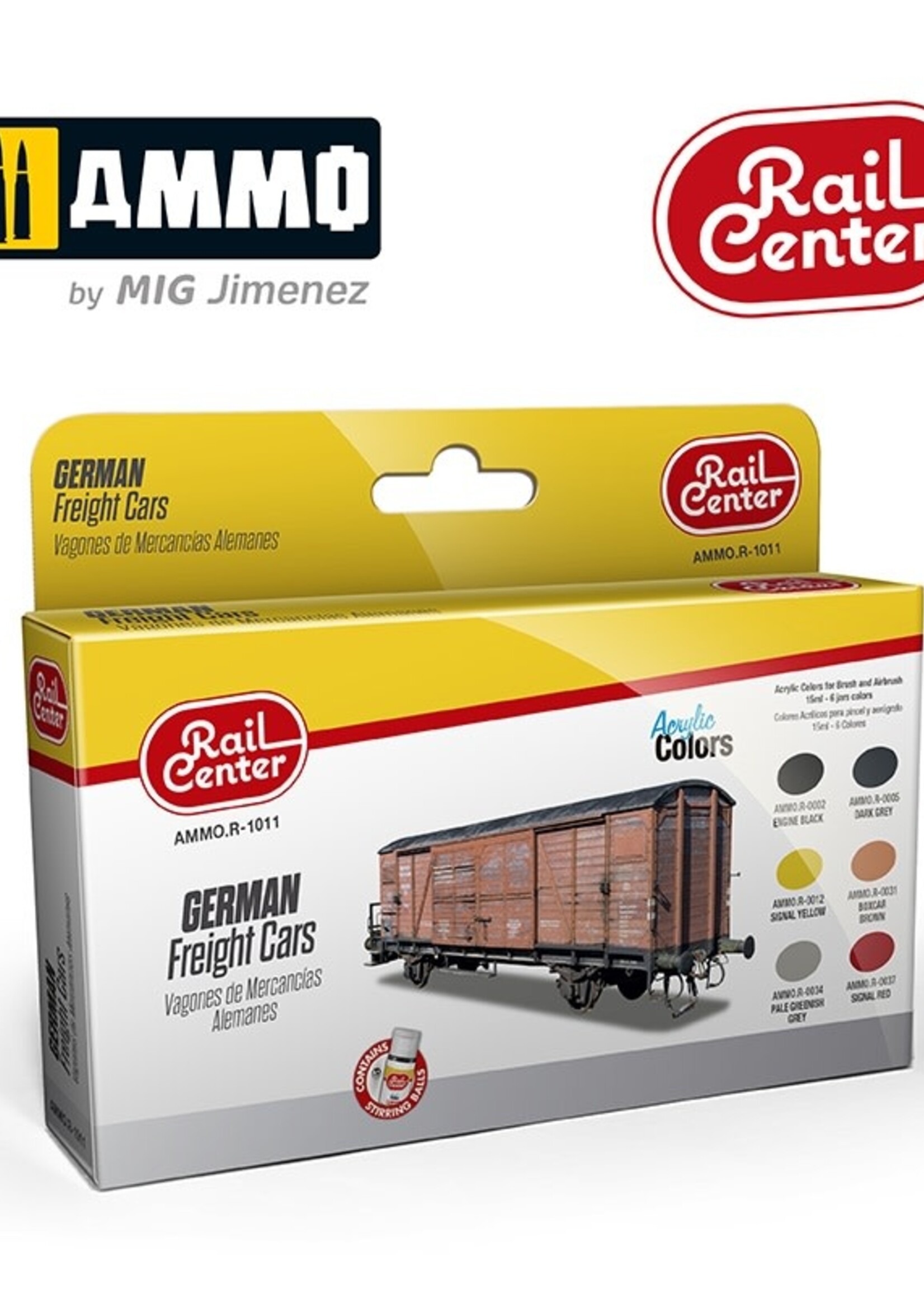 AMMO MIG AMMO MIG R-1011 GERMAN FREIGHT CARS 15ML 6 JARS