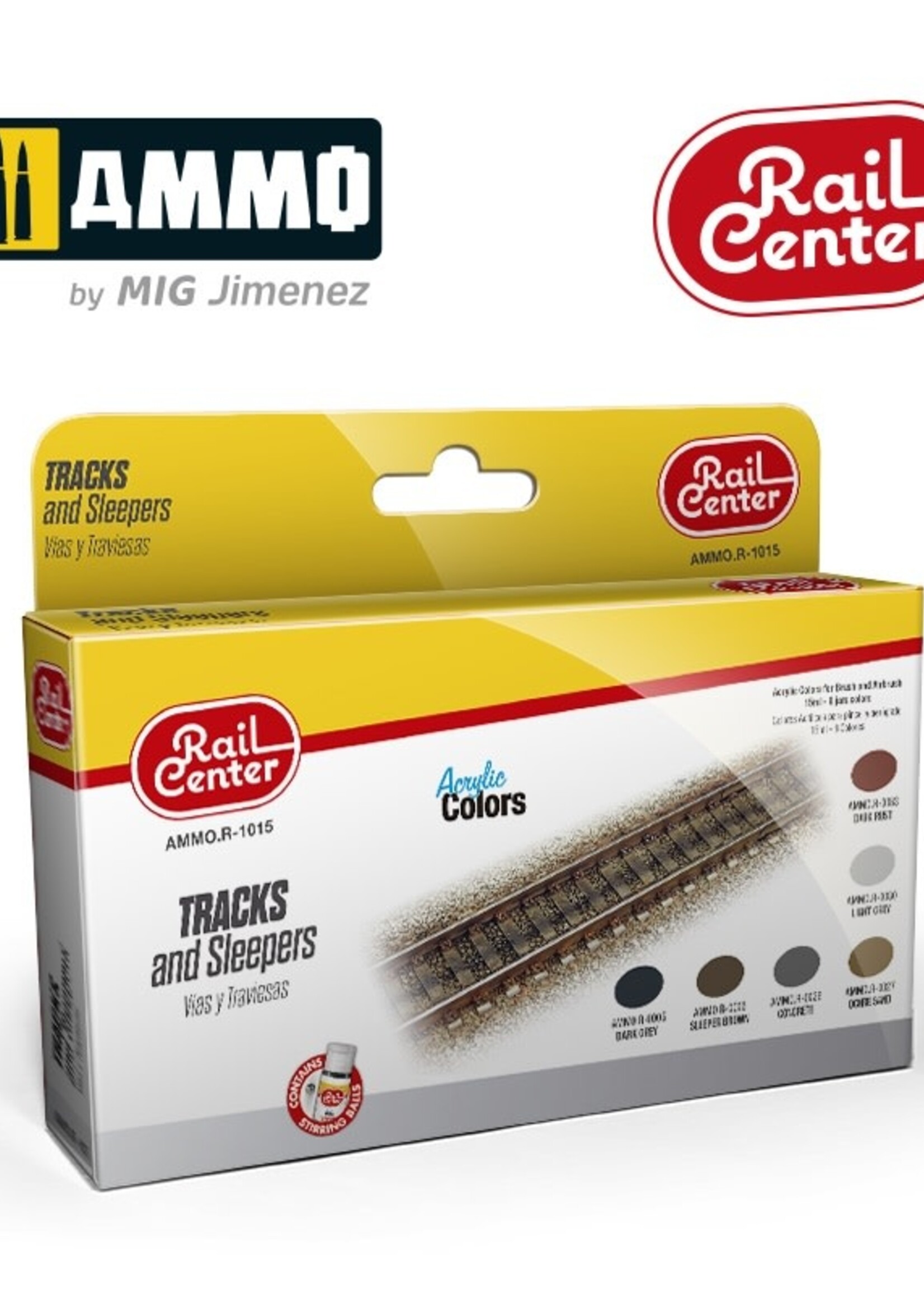 AMMO MIG AMMO MIG R-1015 TRACKS AND SLEEPERS 15ML 6 JARS