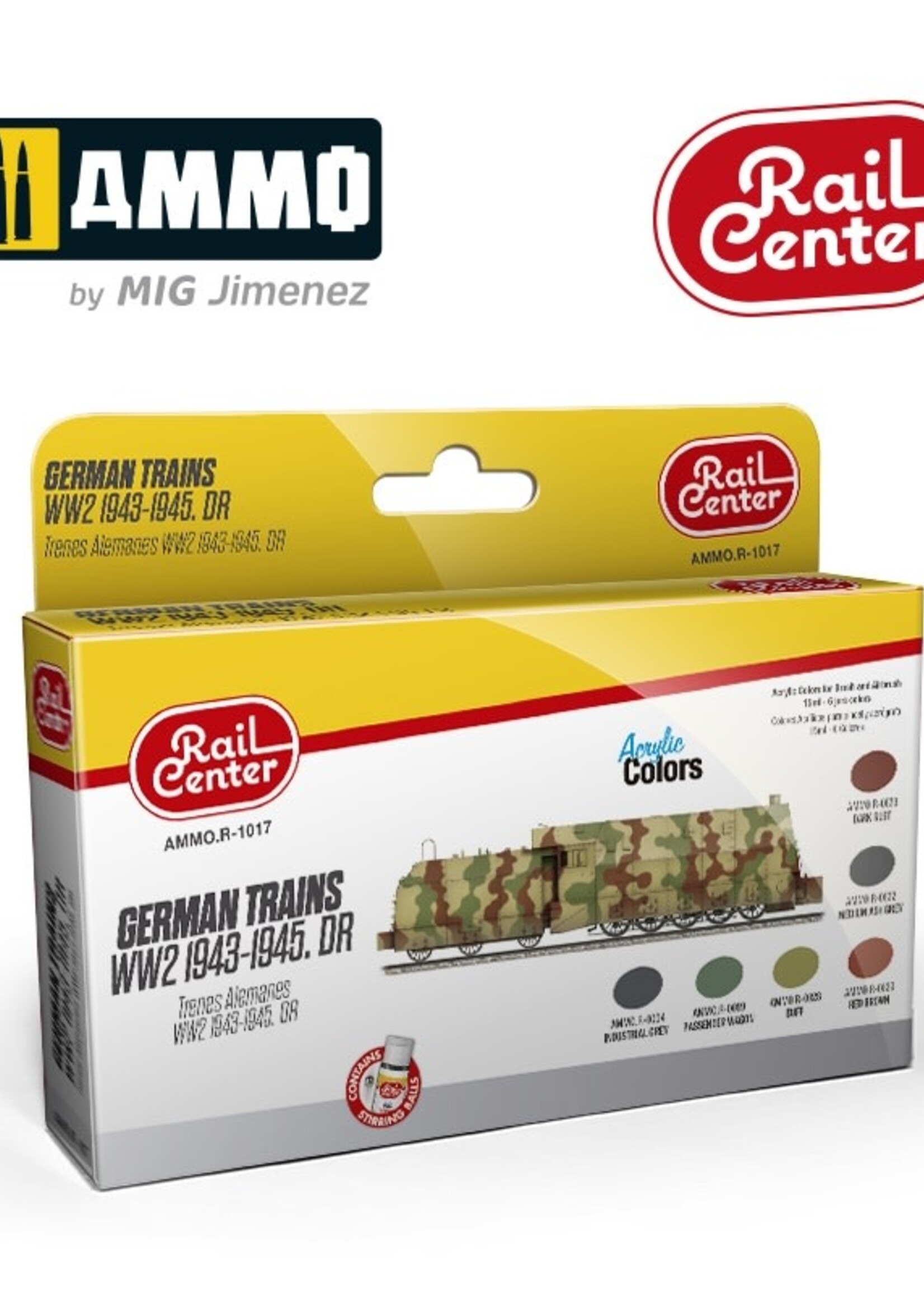 AMMO MIG AMMO MIG R-1017 GERMAN TRAINS WWII 1943-1945 15ML 6 JARS