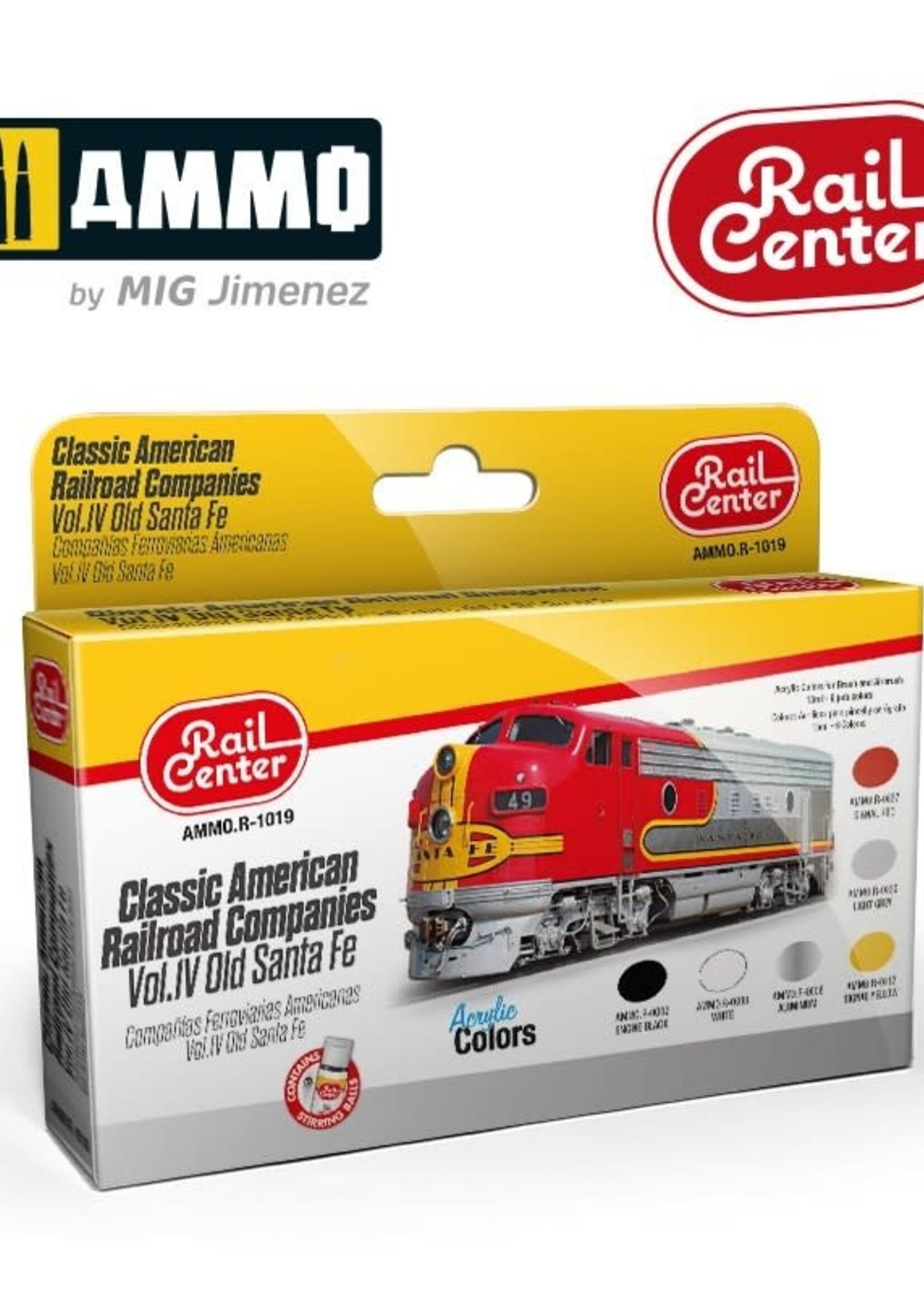 AMMO MIG AMMO MIG R-1019 CL. AMERICAN RAILROAD COMP. VOL. 4 OLD SANTA FE 15ML 6 JARS