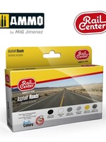 AMMO MIG AMMO MIG R-1025 RAIL CENTER - ASPHALT ROADS 15ML 6 JARS